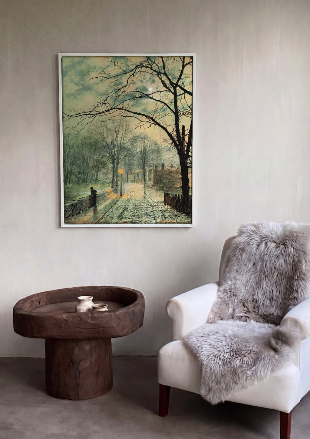 Quadro Decorativo Noite Luar - Grimshaw em ambiente decorado