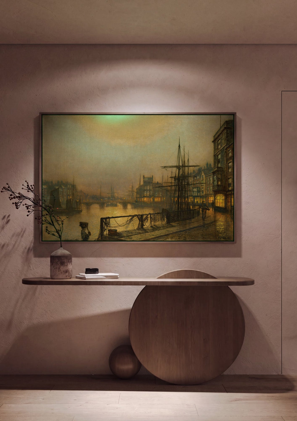 Quadro Decorativo Porto Noturno - Grimshaw em ambiente decorado
