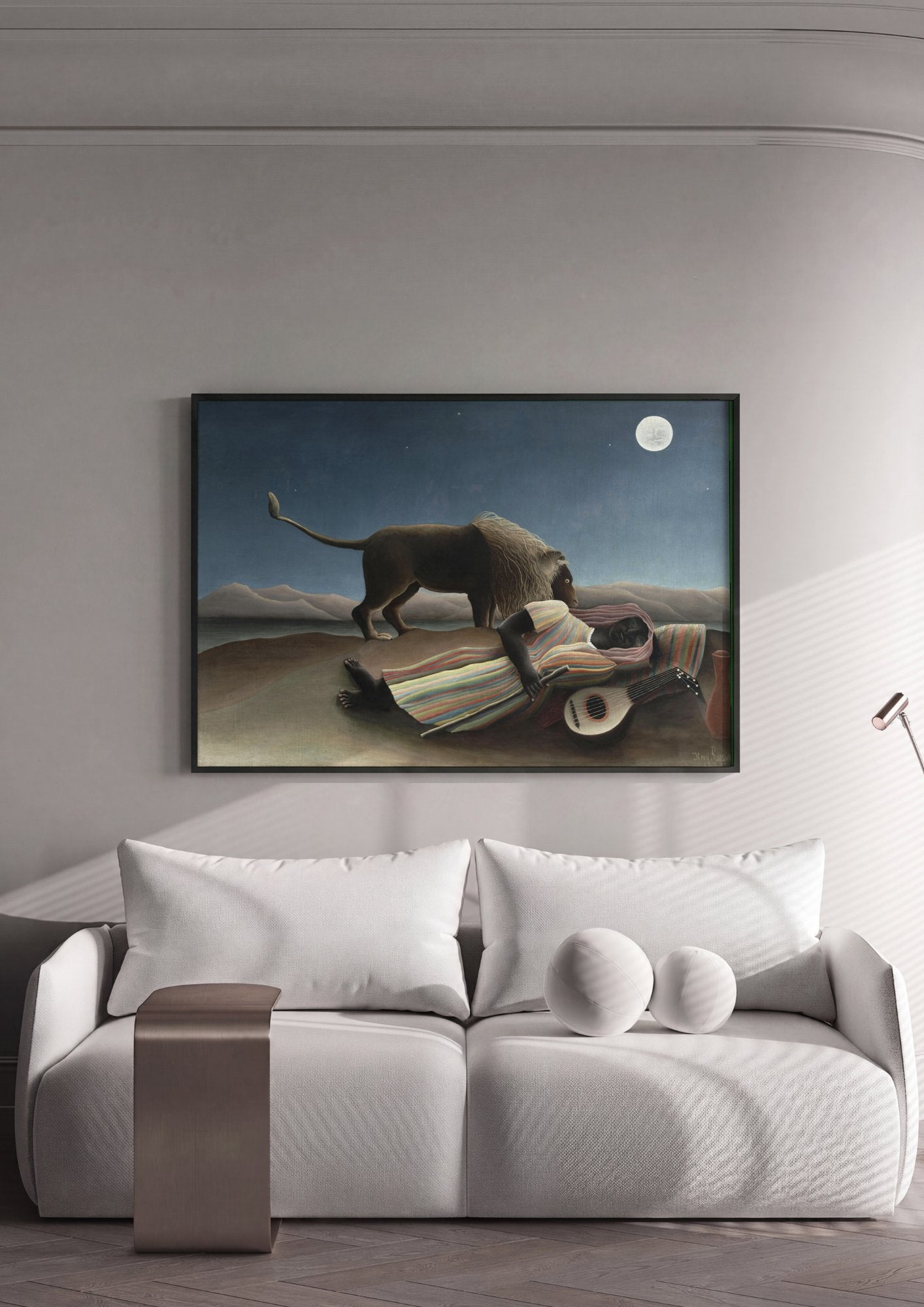 Quadro Decorativo A Cigana Adormecida - Henri Rousseau em ambiente decorado