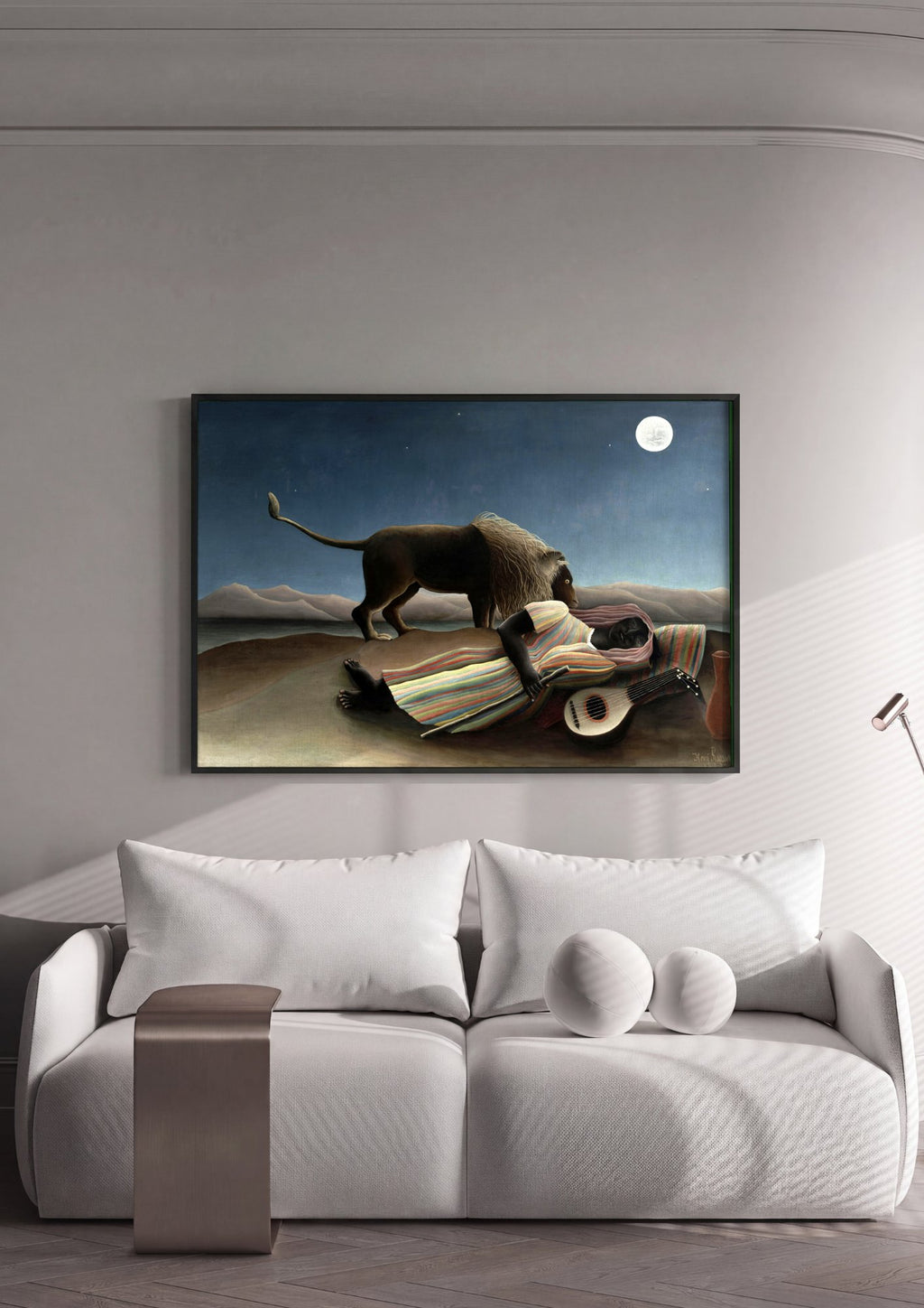 Quadro Decorativo A Cigana Adormecida - Henri Rousseau em ambiente decorado