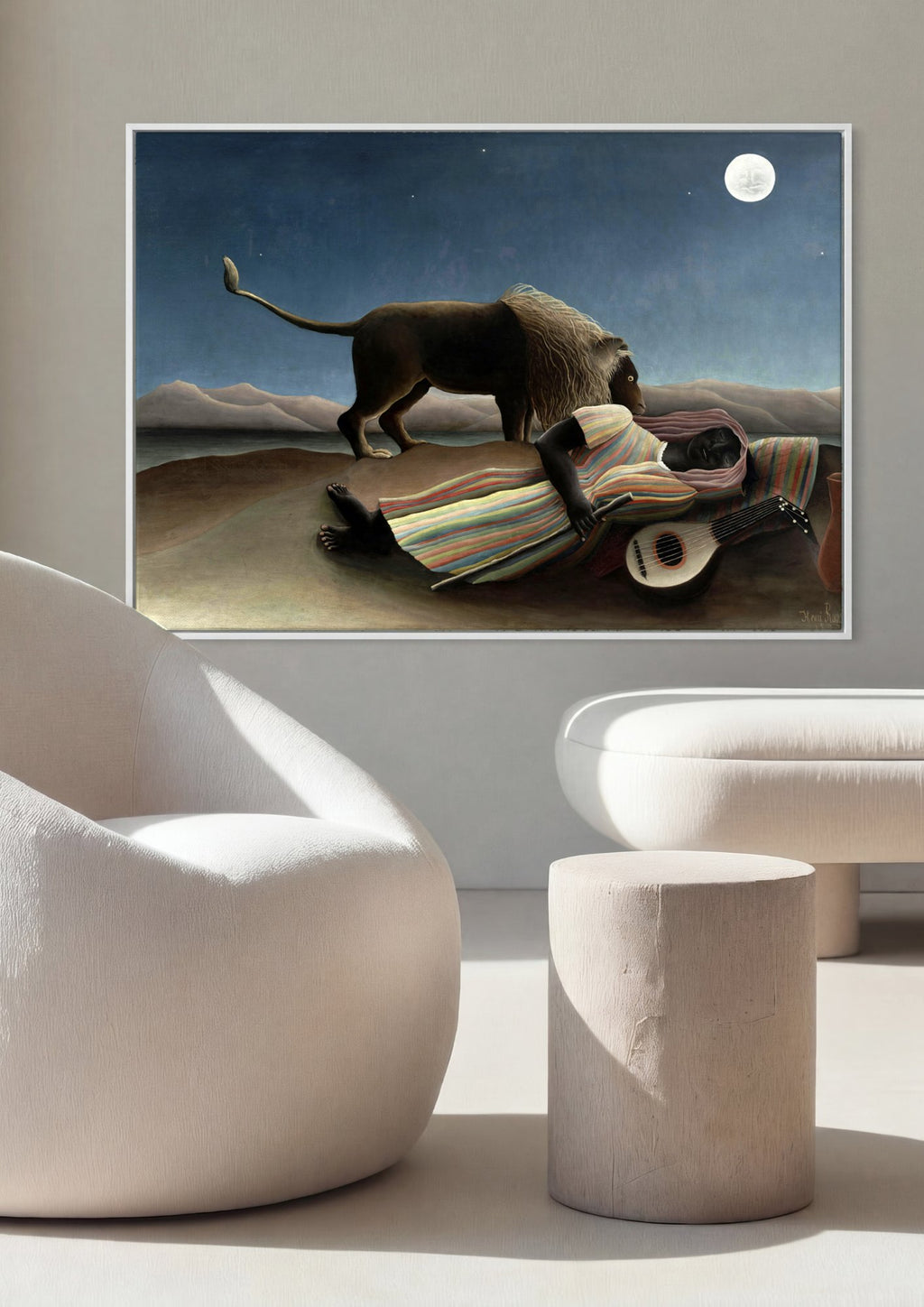 Quadro Decorativo A Cigana Adormecida - Henri Rousseau em ambiente decorado