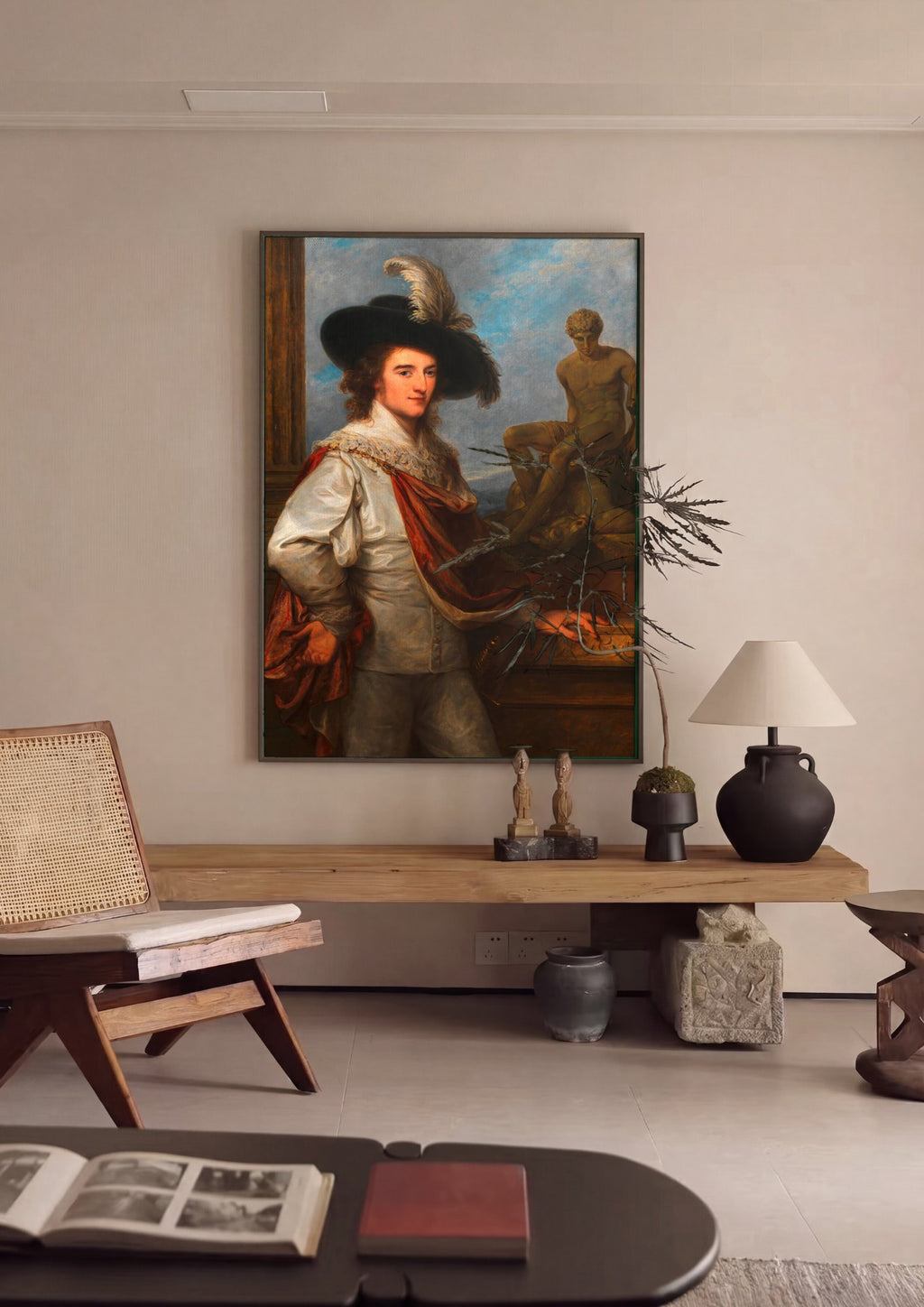 Quadro Decorativo Retrato de um Cavalheiro - Angelica Kauffmann em ambiente decorado