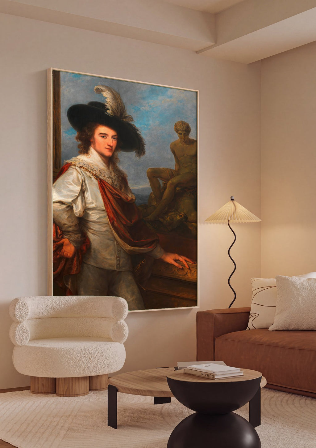 Quadro Decorativo Retrato de um Cavalheiro - Angelica Kauffmann em ambiente decorado