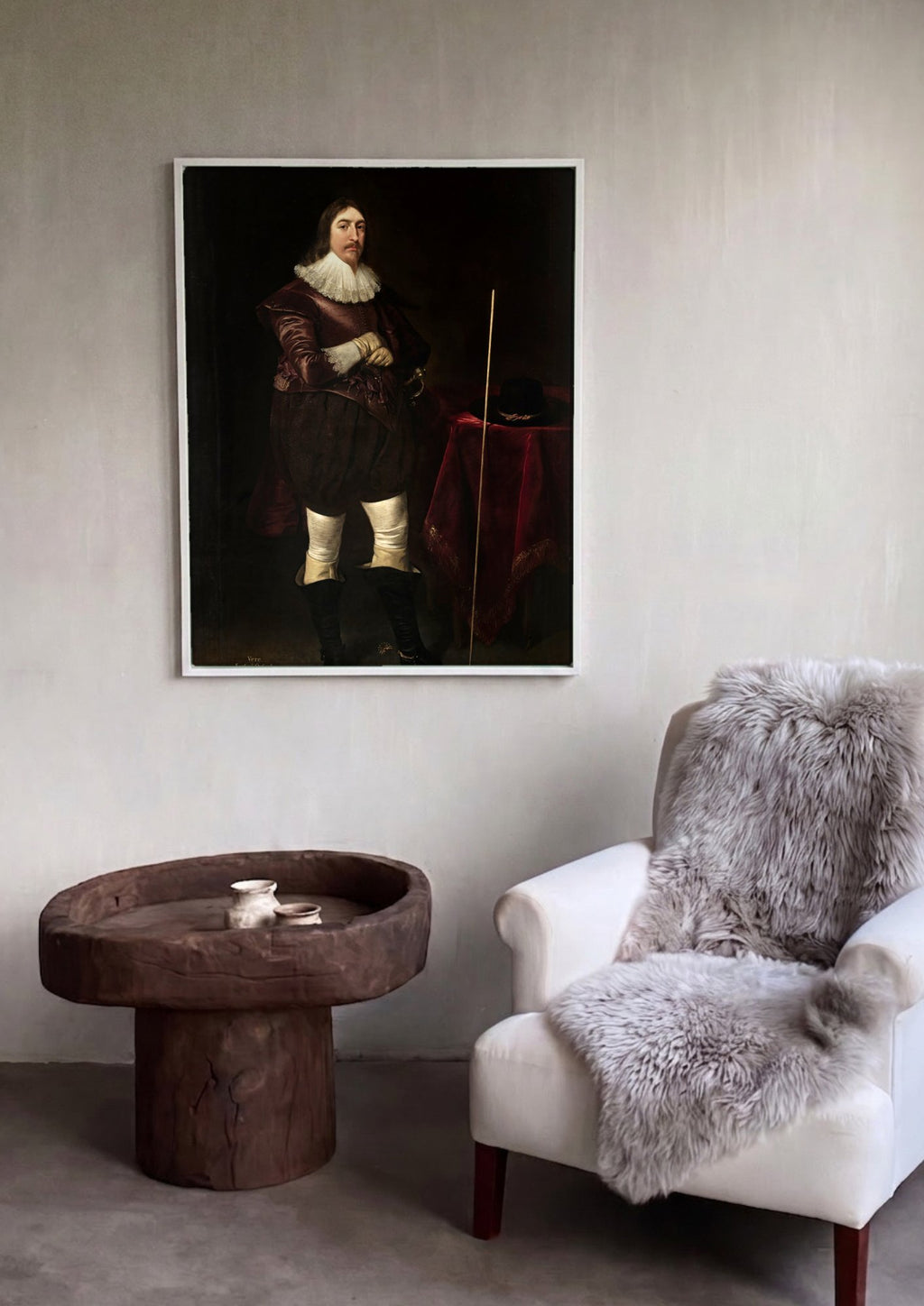 Quadro Decorativo Retrato de um Cavalheiro - Daniël Mijtens em ambiente decorado