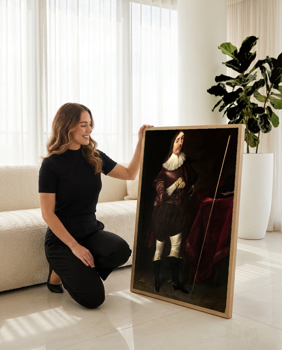 Quadro Decorativo Retrato de um Cavalheiro - Daniël Mijtens com modelo em ambiente