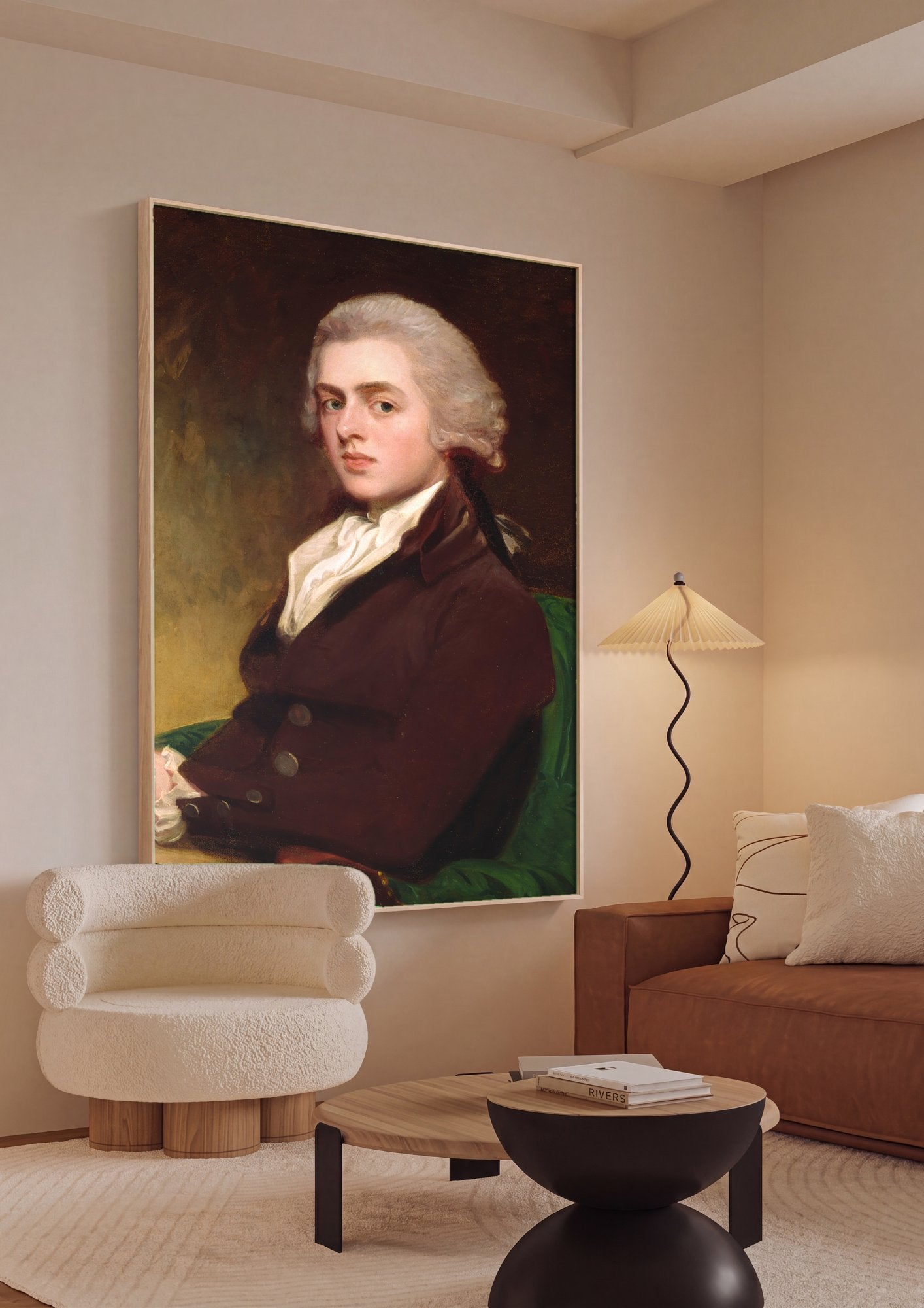 Quadro Decorativo Retrato Jovem Cavalheiro - George Romney em ambiente decorado