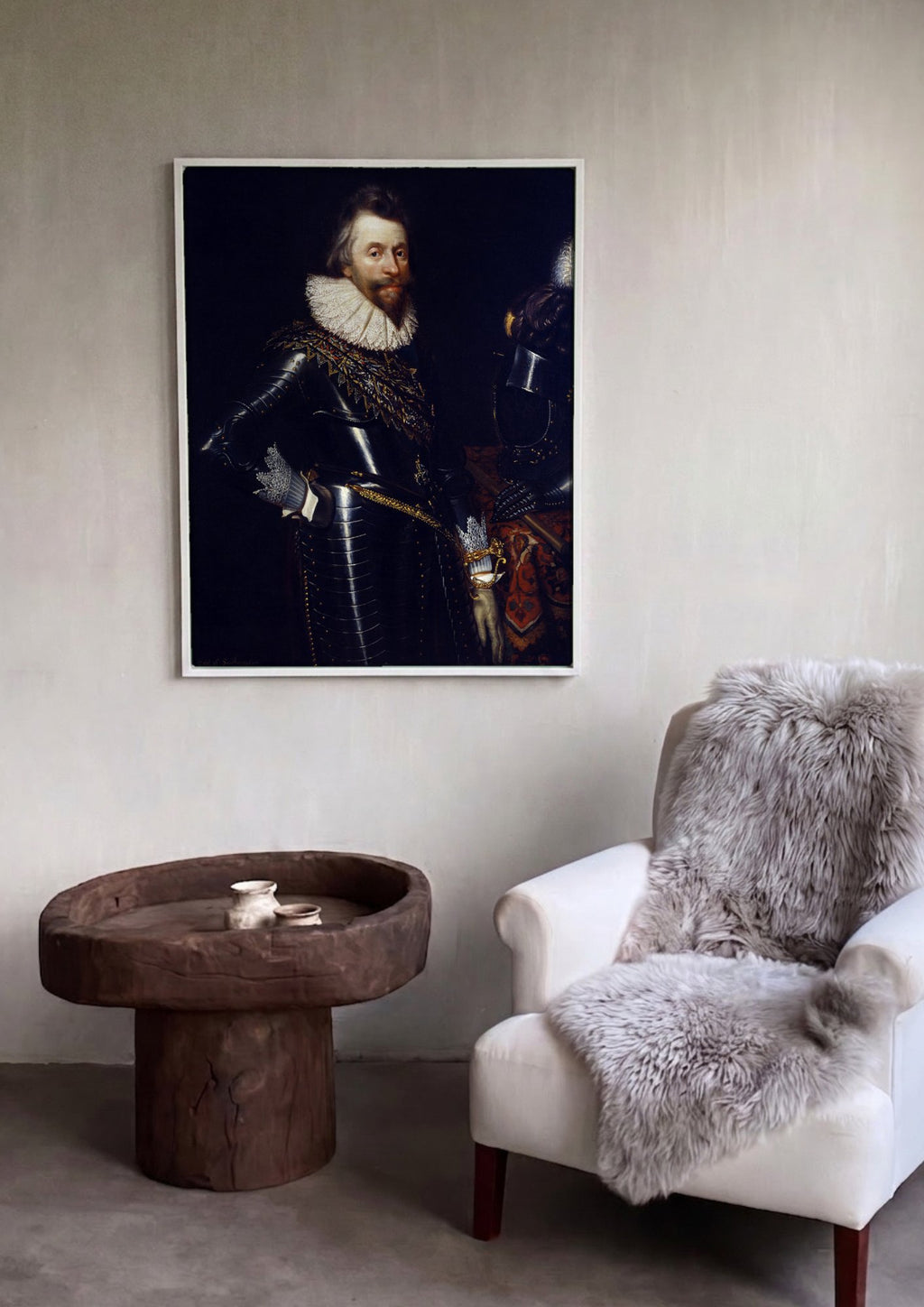Quadro Decorativo Retrato de um Cavalheiro - Daniël Mijtens em ambiente decorado