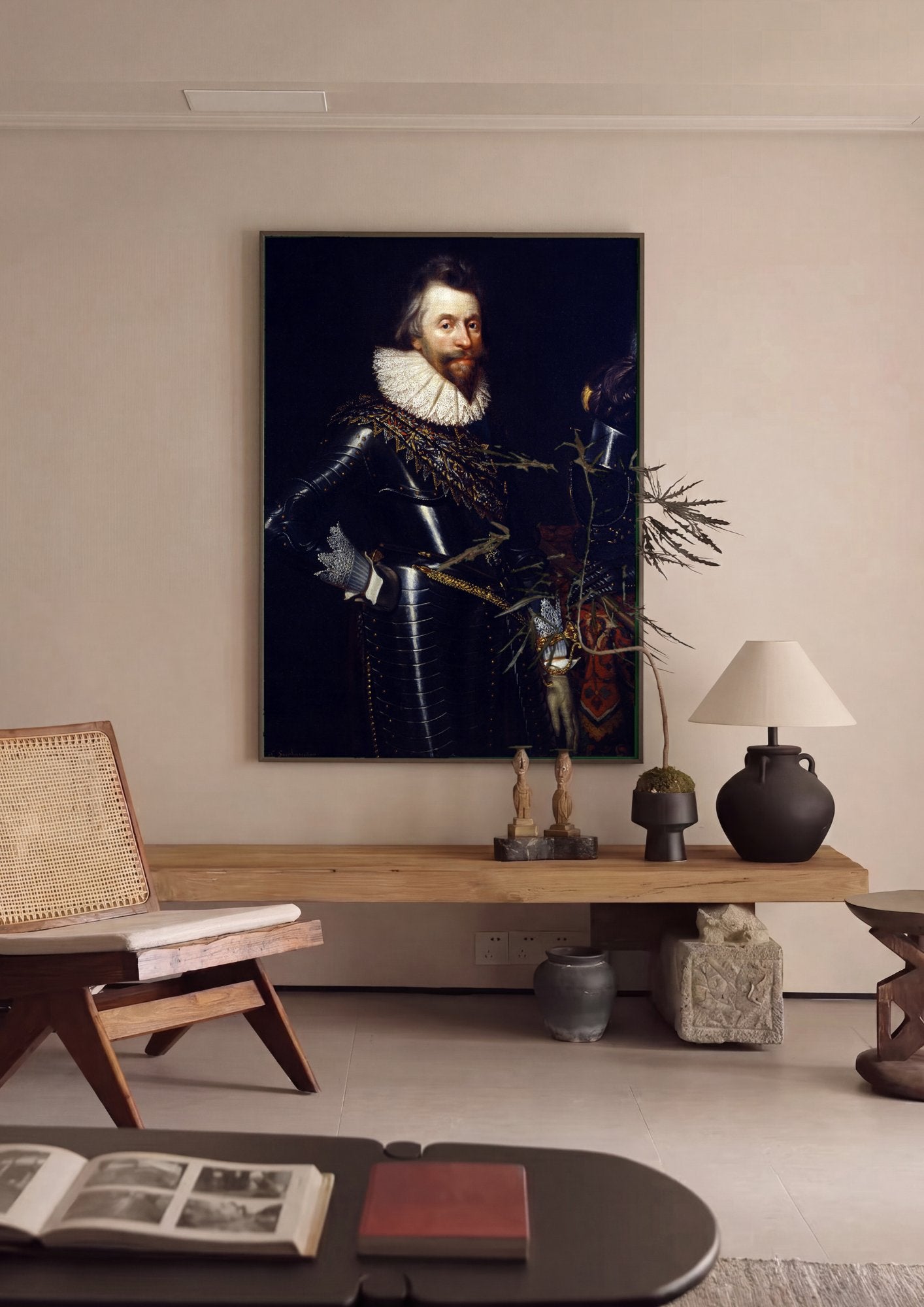 Quadro Decorativo Retrato de um Cavalheiro - Daniël Mijtens em ambiente decorado