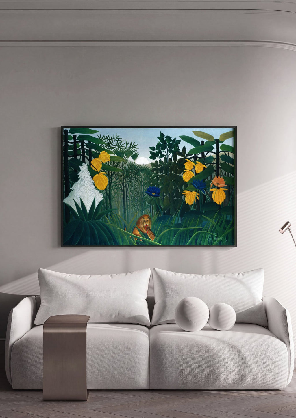 Quadro Decorativo A Selva Equatorial - Henri Rousseau em ambiente decorado
