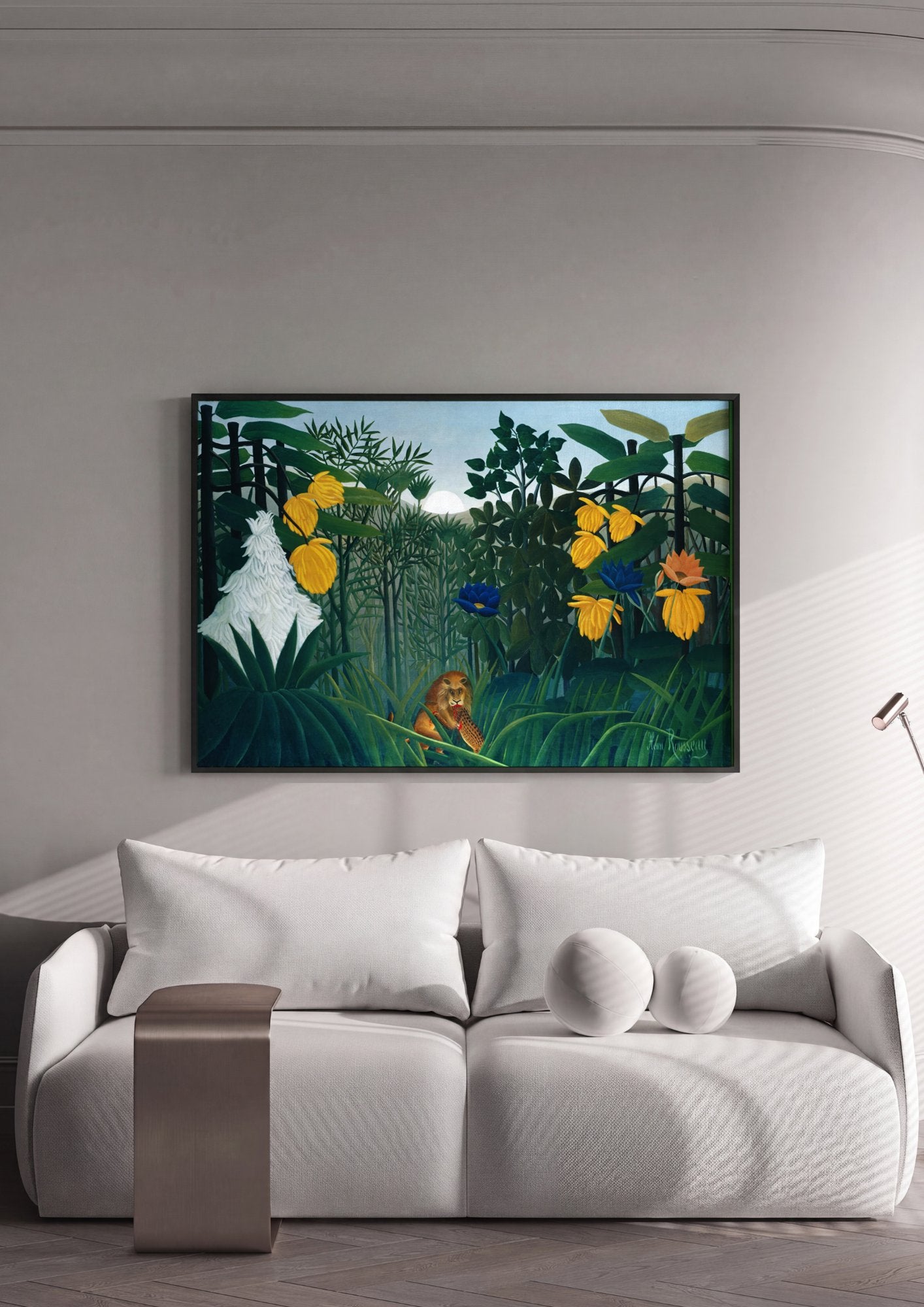 Quadro Decorativo A Selva Equatorial - Henri Rousseau em ambiente decorado