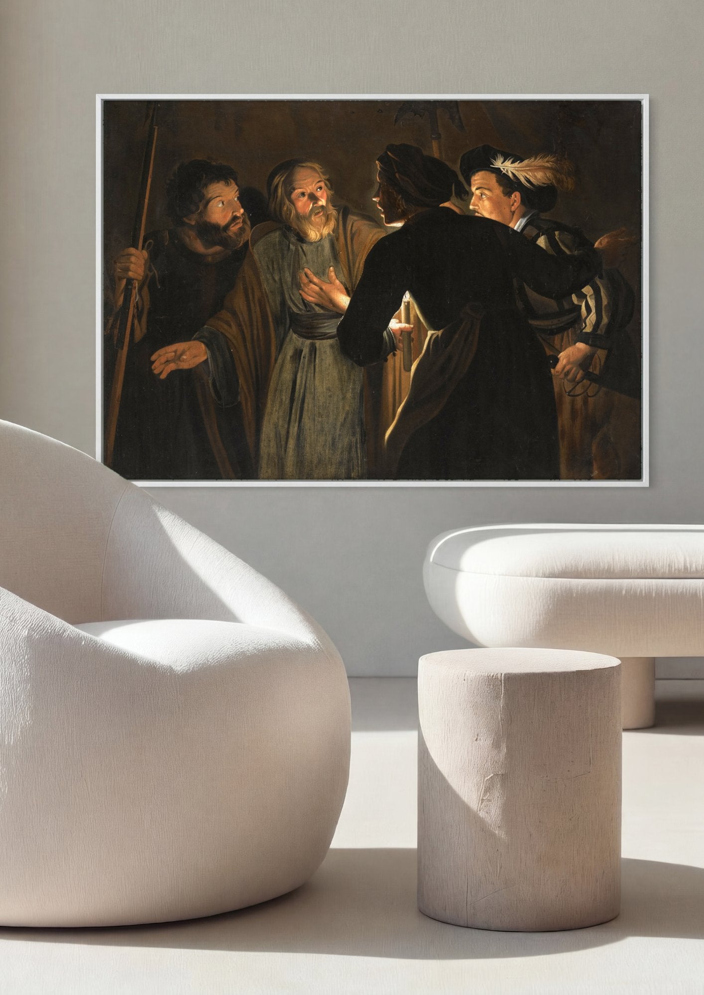 Quadro Decorativo A Prisao de Cristo - Hendrick ter Brugghen em ambiente decorado