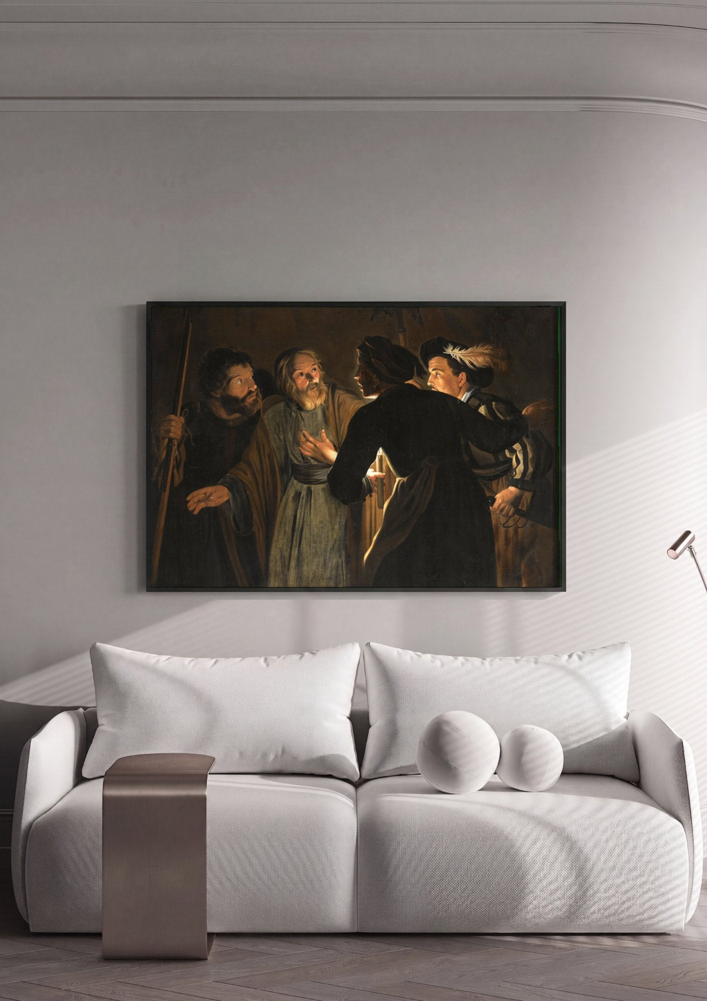 Quadro Decorativo A Prisao de Cristo - Hendrick ter Brugghen em ambiente decorado