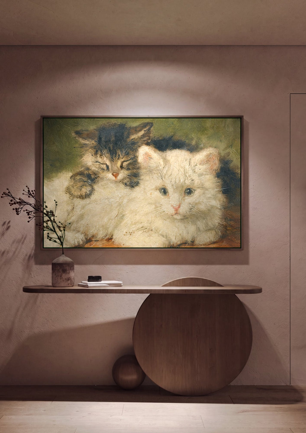Quadro Decorativo Gatinhos Adoráveis - Henriëtte Ronner Knip em ambiente decorado