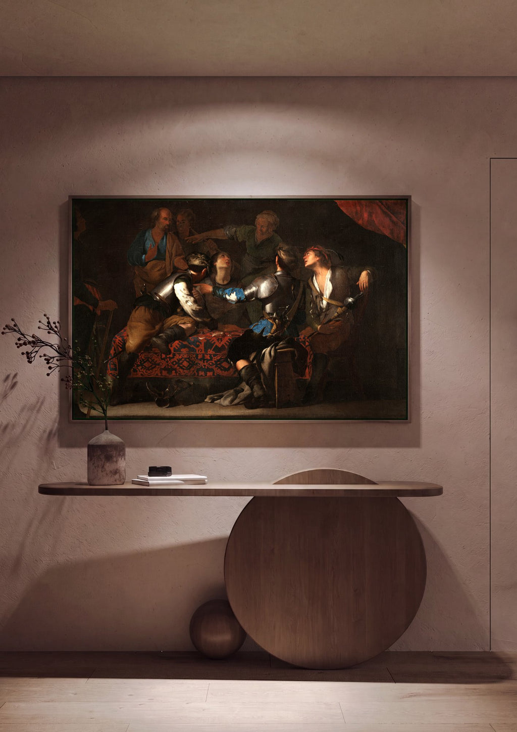 Quadro Decorativo A Prisão de Cristo - Hendrick ter Brugghen em ambiente decorado