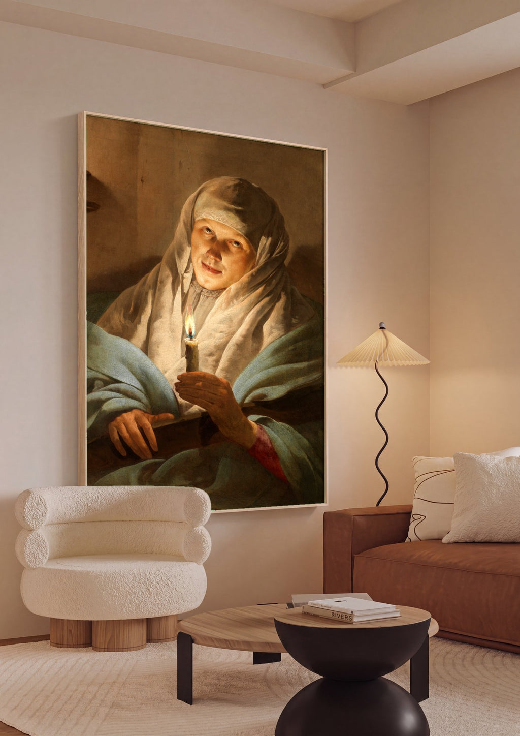 Quadro Decorativo A Jovem com a Vela - Hendrick ter Brugghen em ambiente decorado