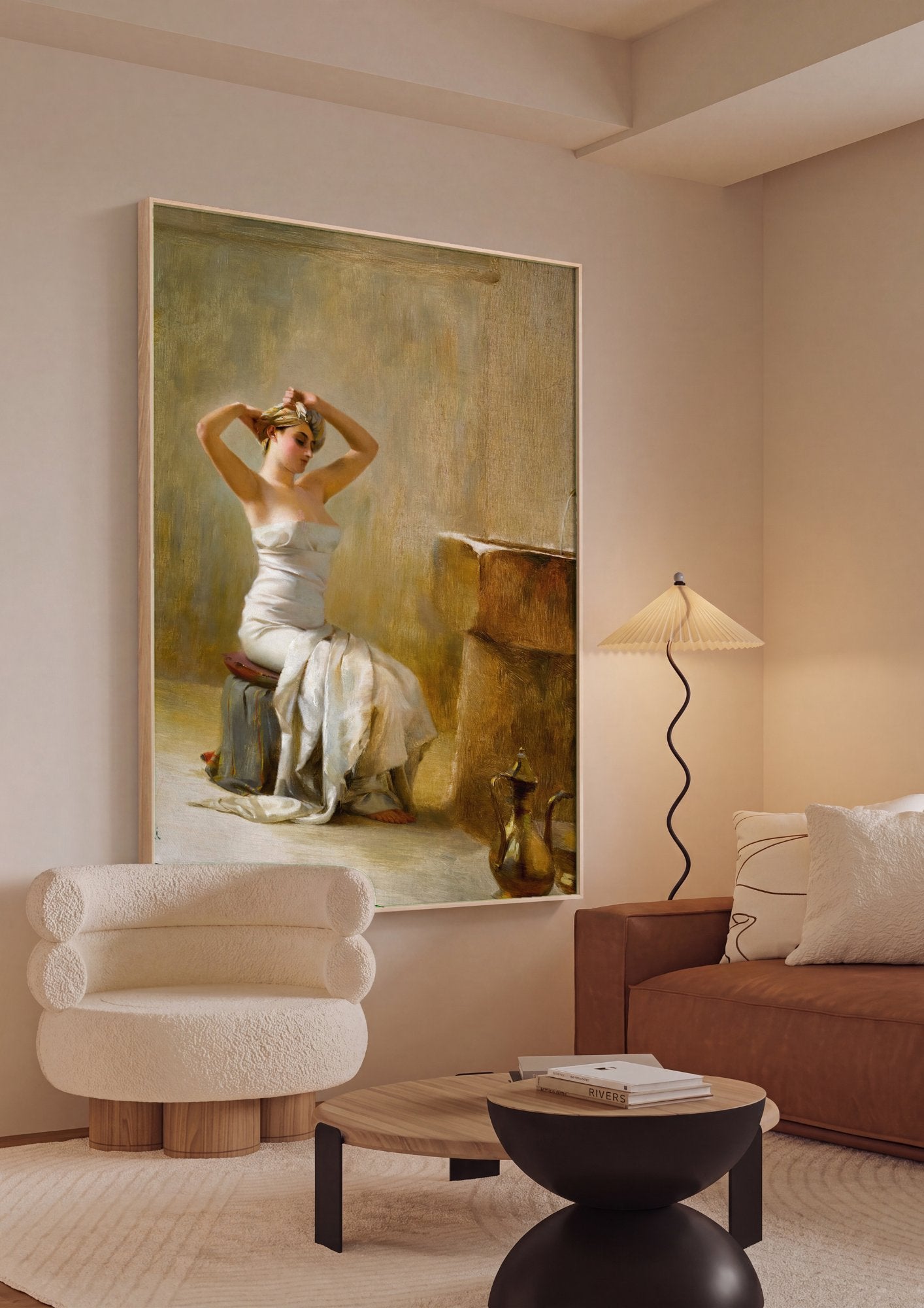 Quadro Decorativo A Mulher no Banho - Theodoros Ralli em ambiente decorado