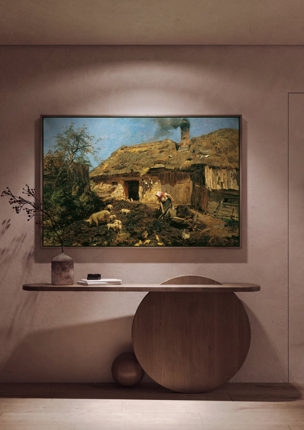 Quadro Decorativo Cena Rural com Mulher Trabalhando - Olga Wisinger-Florian em ambiente decorado