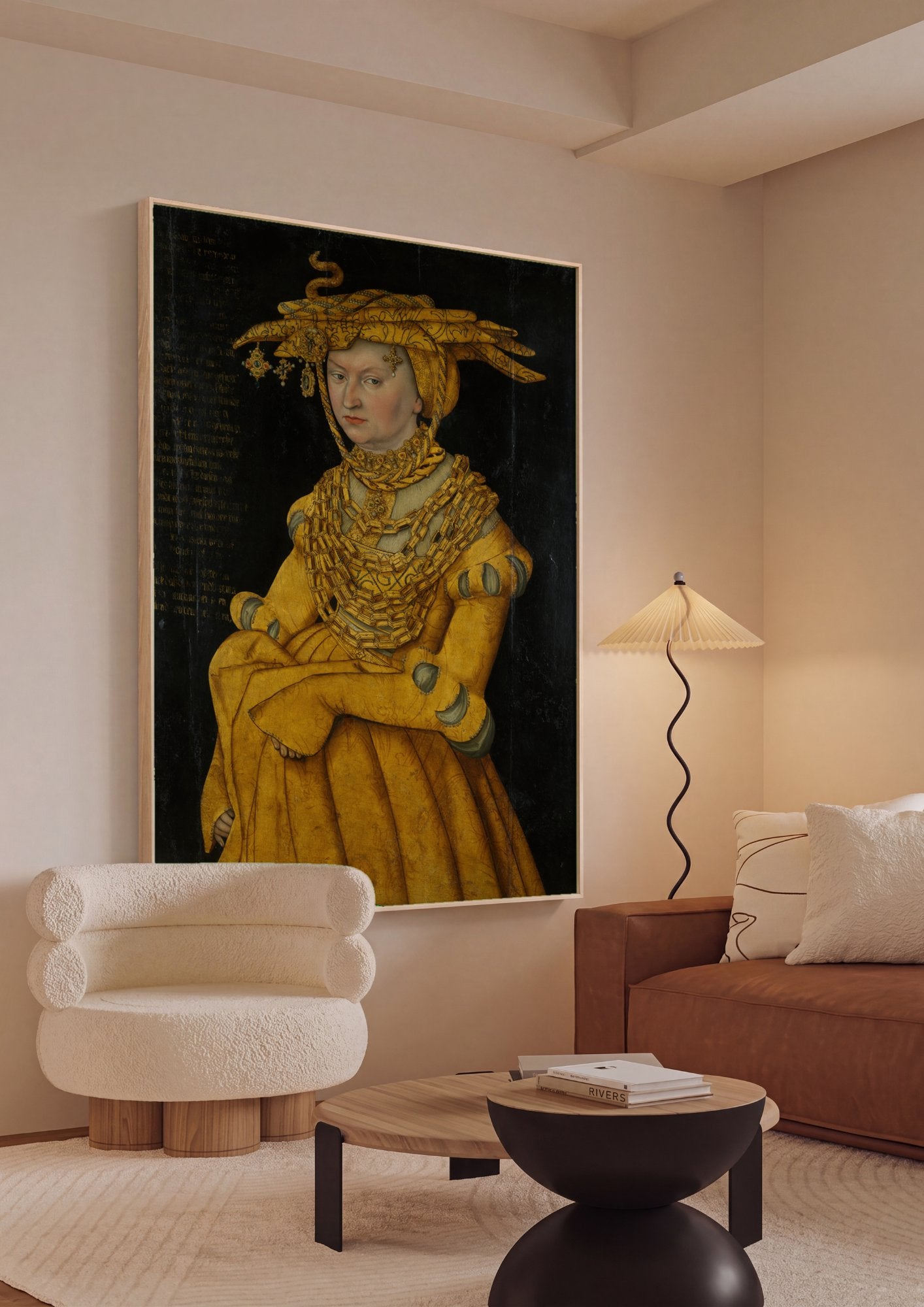 Quadro Decorativo Retrato de uma Mulher Saxônica - Cranach em ambiente decorado