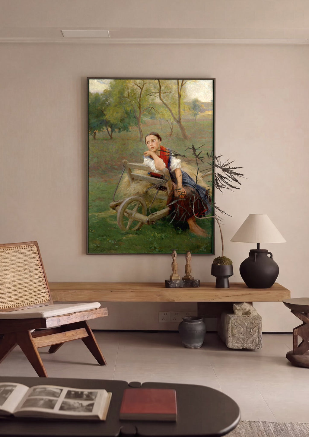 Quadro Decorativo A Jovem Camponesa – Philip Alexius de László em ambiente decorado