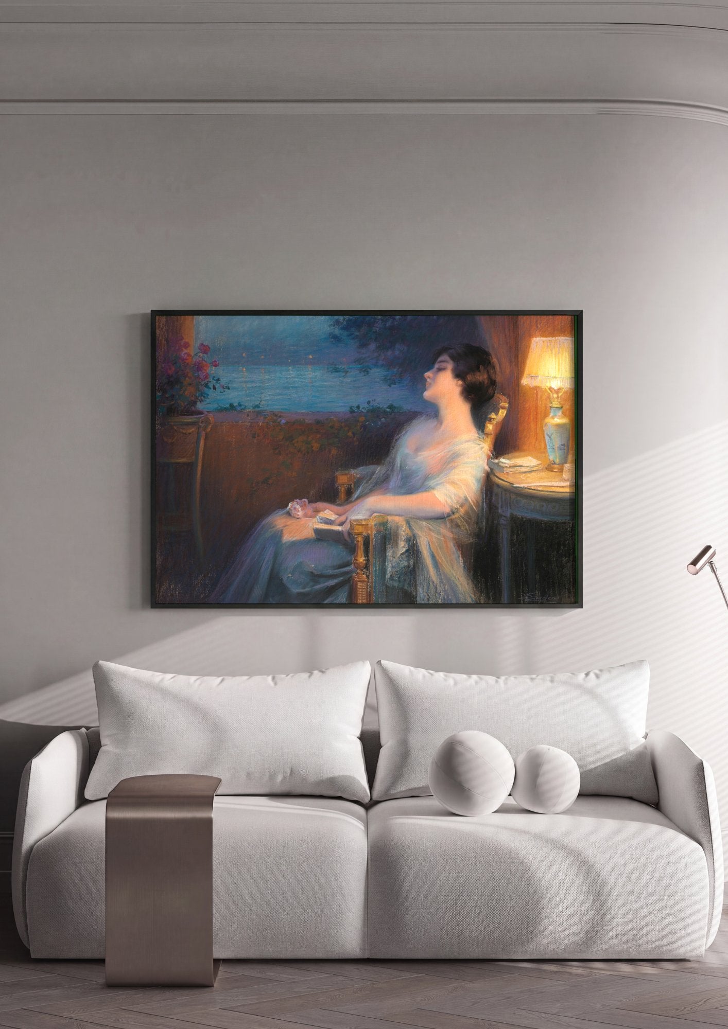 Quadro Decorativo Mulher ao Luar - Delphin Enjolras em ambiente decorado