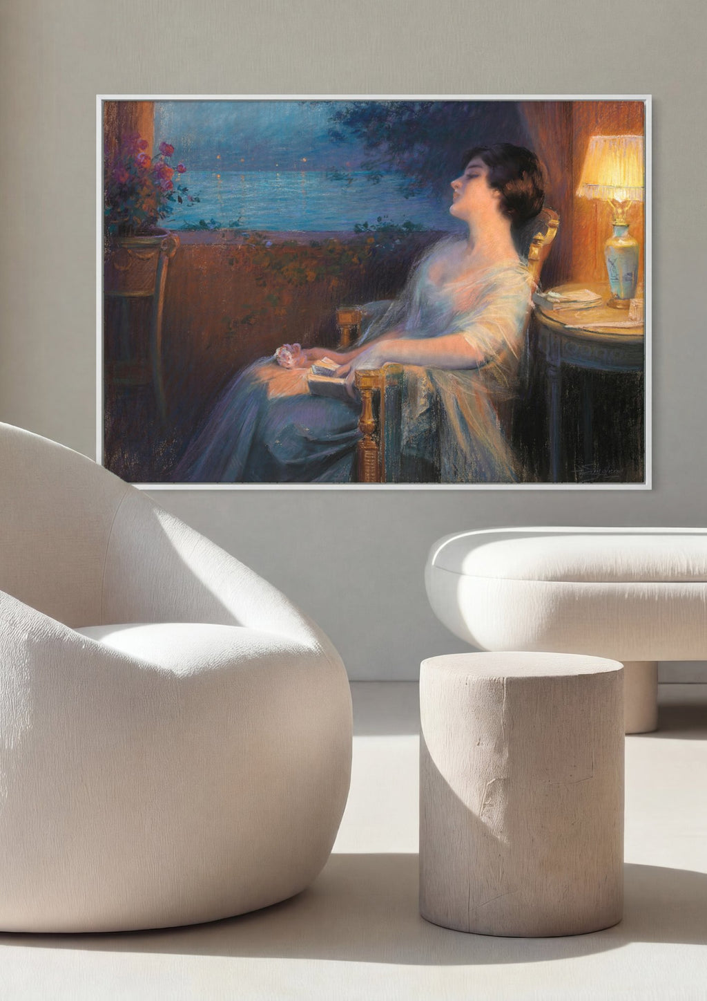 Quadro Decorativo Mulher ao Luar - Delphin Enjolras em ambiente decorado