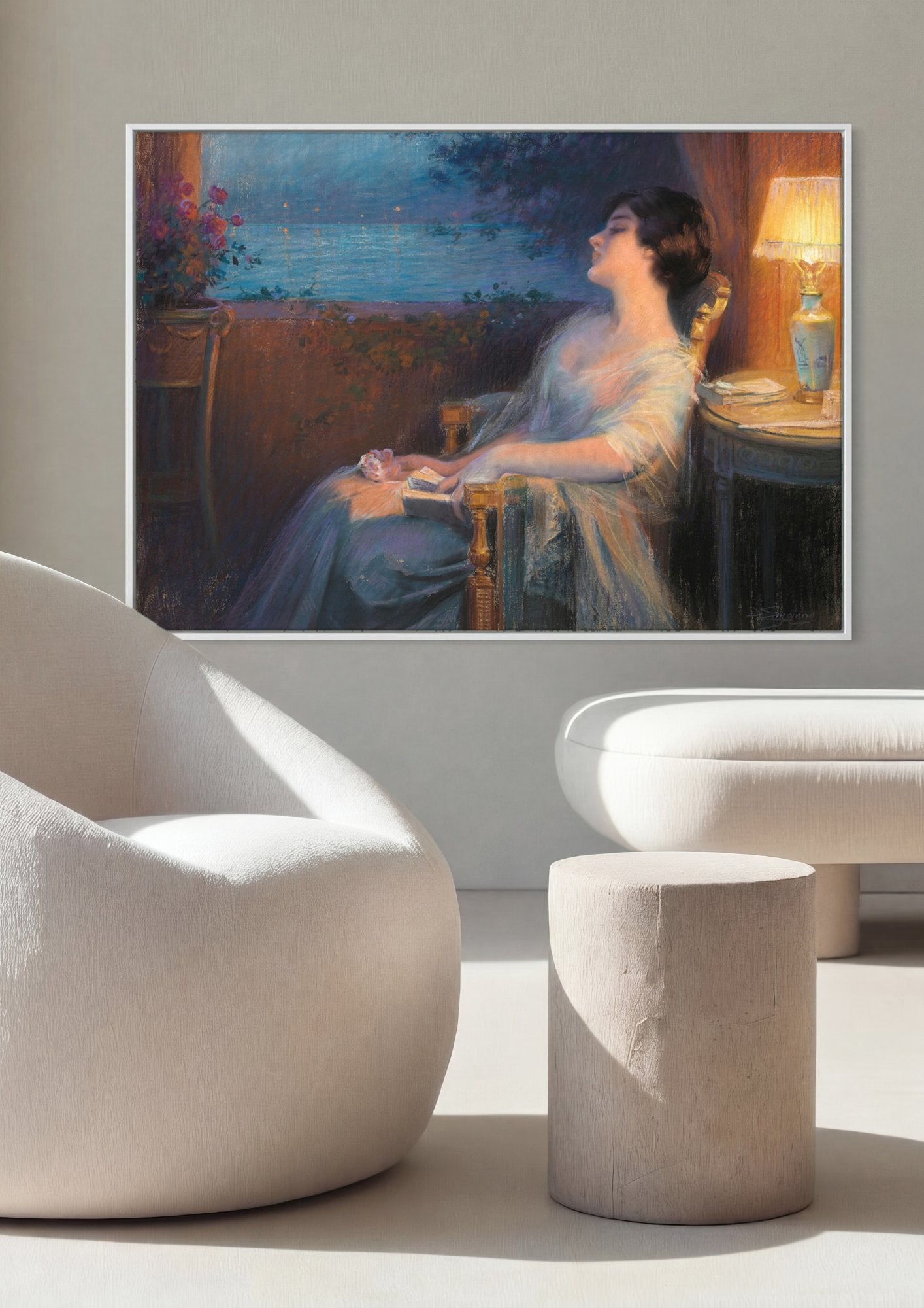 Quadro Decorativo Mulher ao Luar - Delphin Enjolras em ambiente decorado