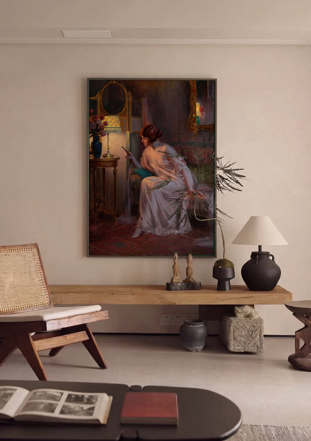 Quadro Decorativo: A Carta Íntima - Delphin Enjolras em ambiente decorado