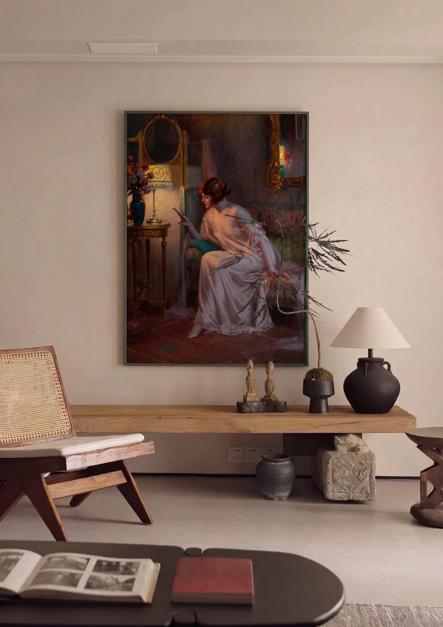 Quadro Decorativo: A Carta Íntima - Delphin Enjolras em ambiente decorado