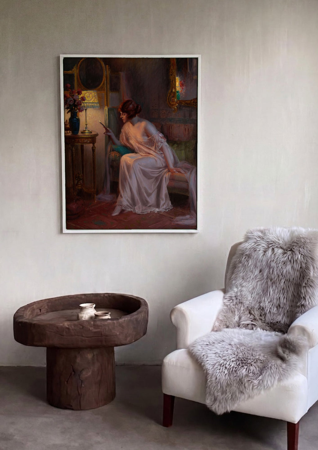 Quadro Decorativo: A Carta Íntima - Delphin Enjolras em ambiente decorado
