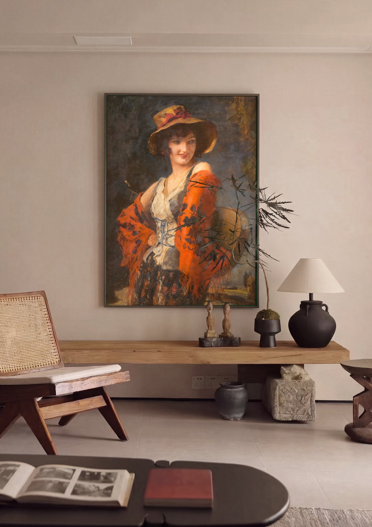 Quadro Decorativo A Cigana – Leopold Schmutzler em ambiente decorado