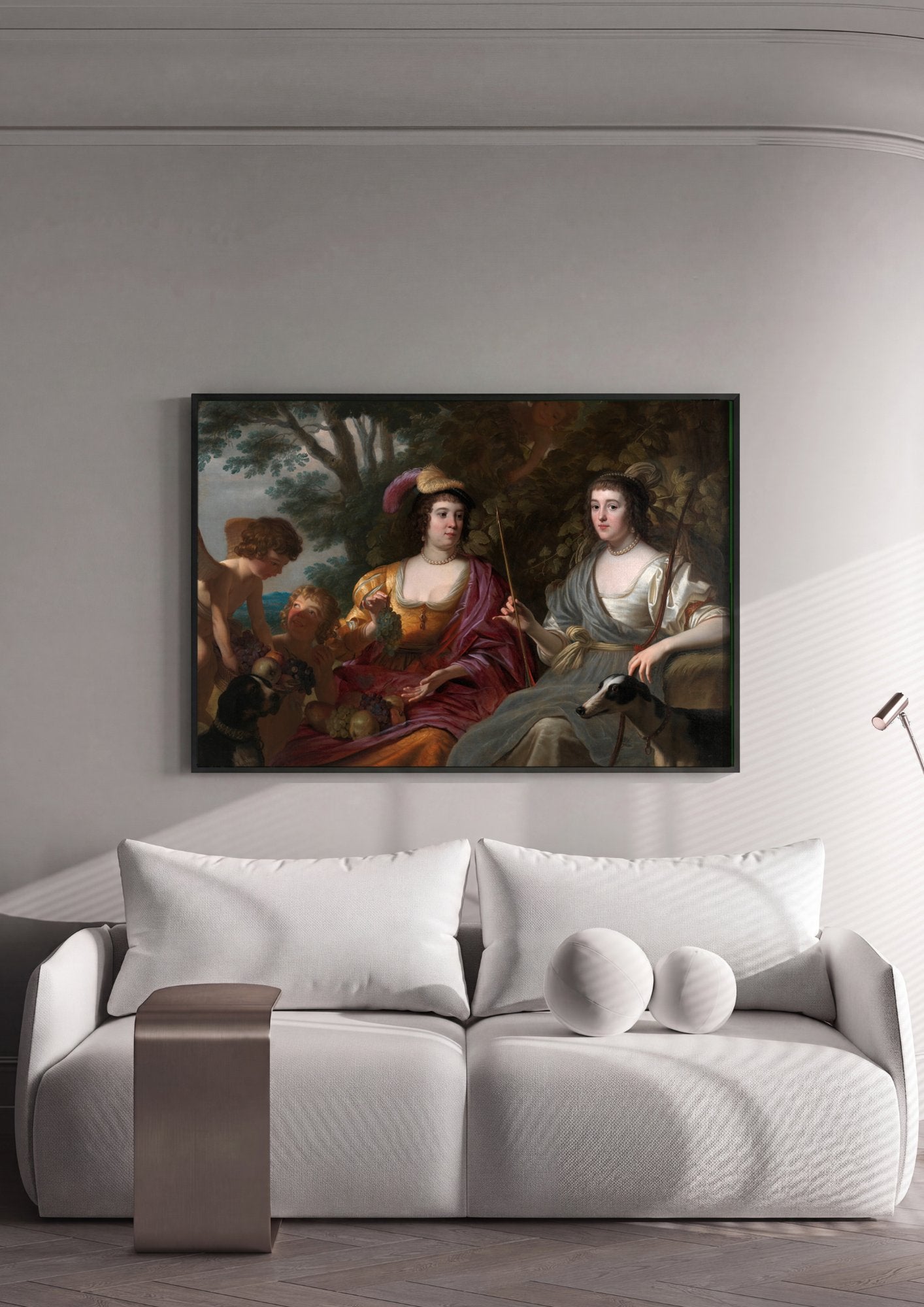 Quadro Decorativo 'As Filhas de Themis' - Honthorst em ambiente decorado