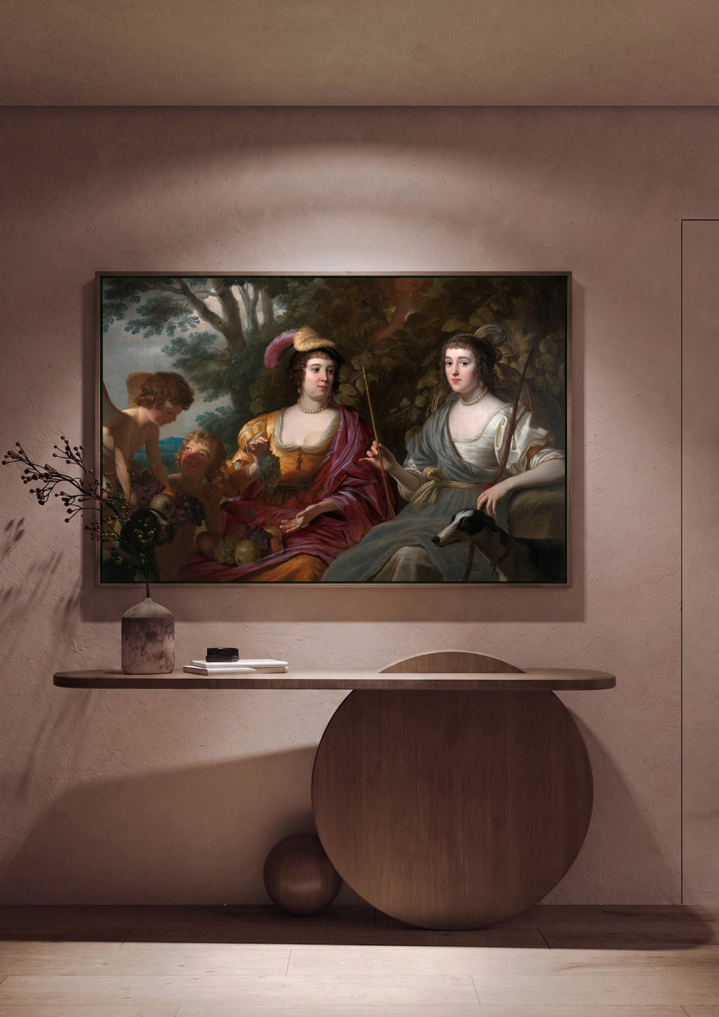 Quadro Decorativo 'As Filhas de Themis' - Honthorst em ambiente decorado