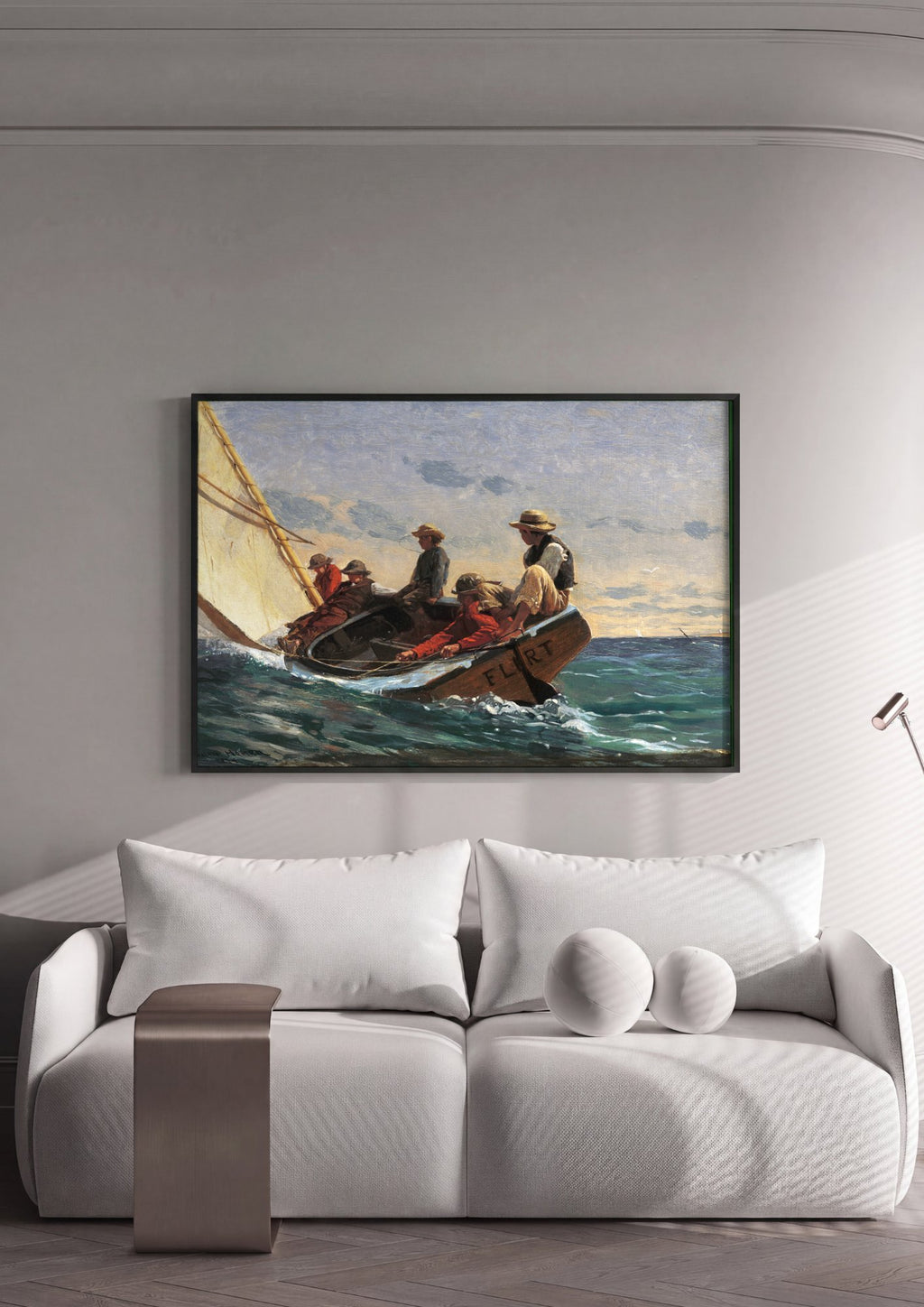 Quadro Decorativo Breezing Up - Winslow Homer em ambiente decorado