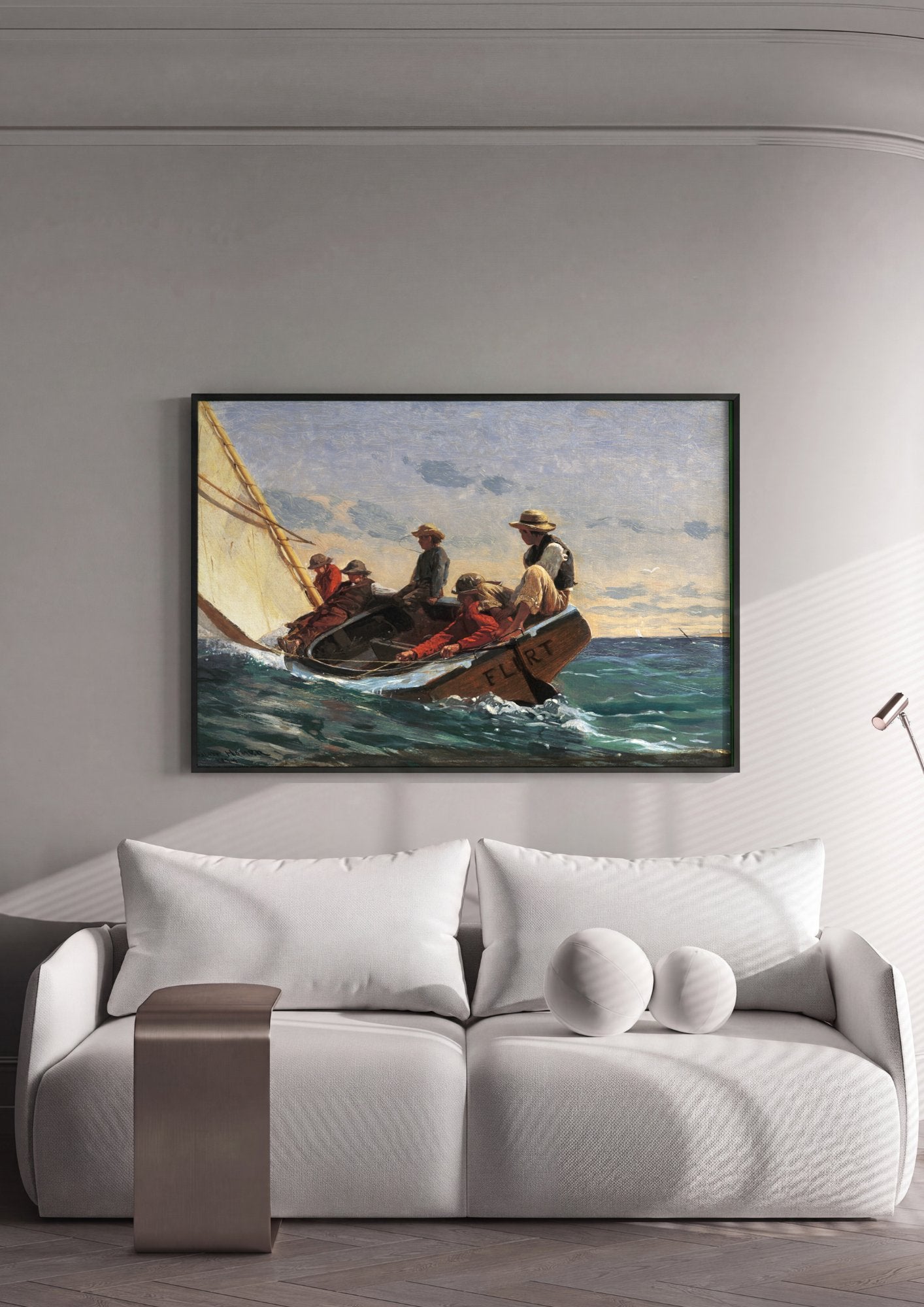 Quadro Decorativo Breezing Up - Winslow Homer em ambiente decorado