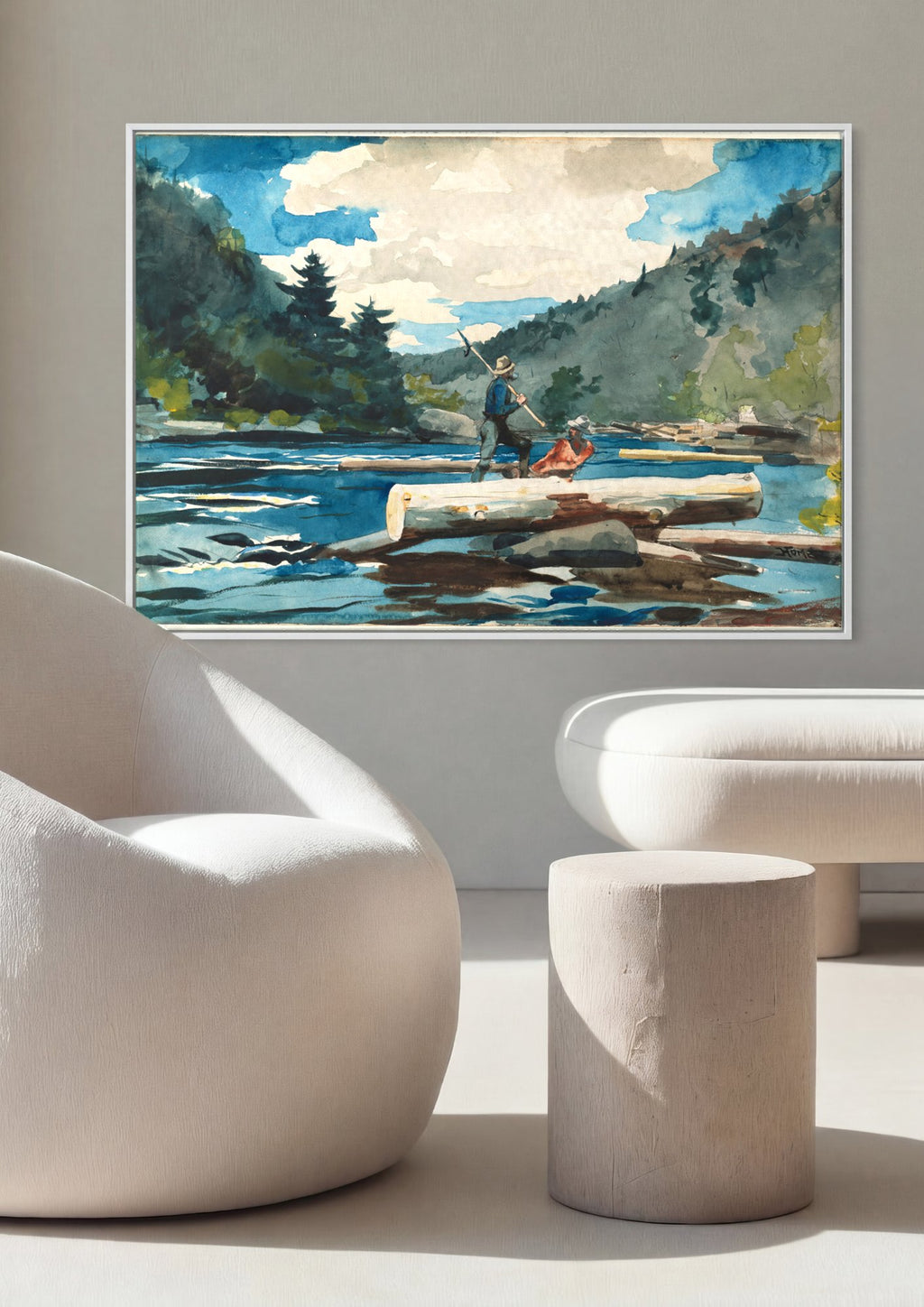 Quadro Decorativo 'The Trapper' - Winslow Homer em ambiente decorado