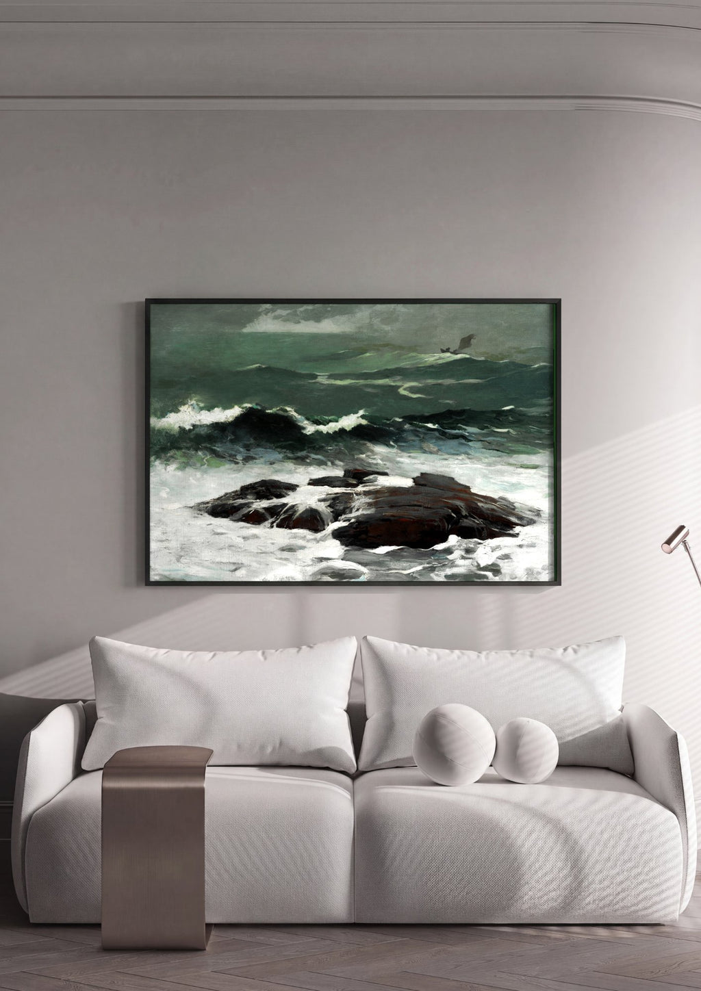 Quadro Decorativo Mar Revolto - Winslow Homer em ambiente decorado
