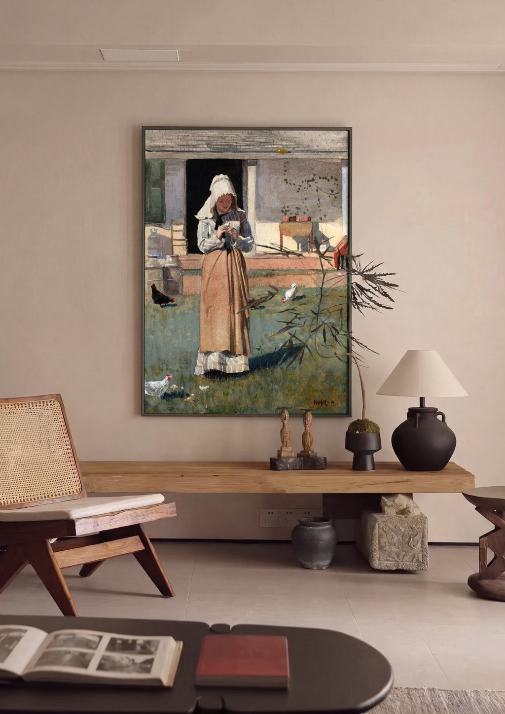 Quadro Decorativo A Camponesa - Winslow Homer em ambiente decorado