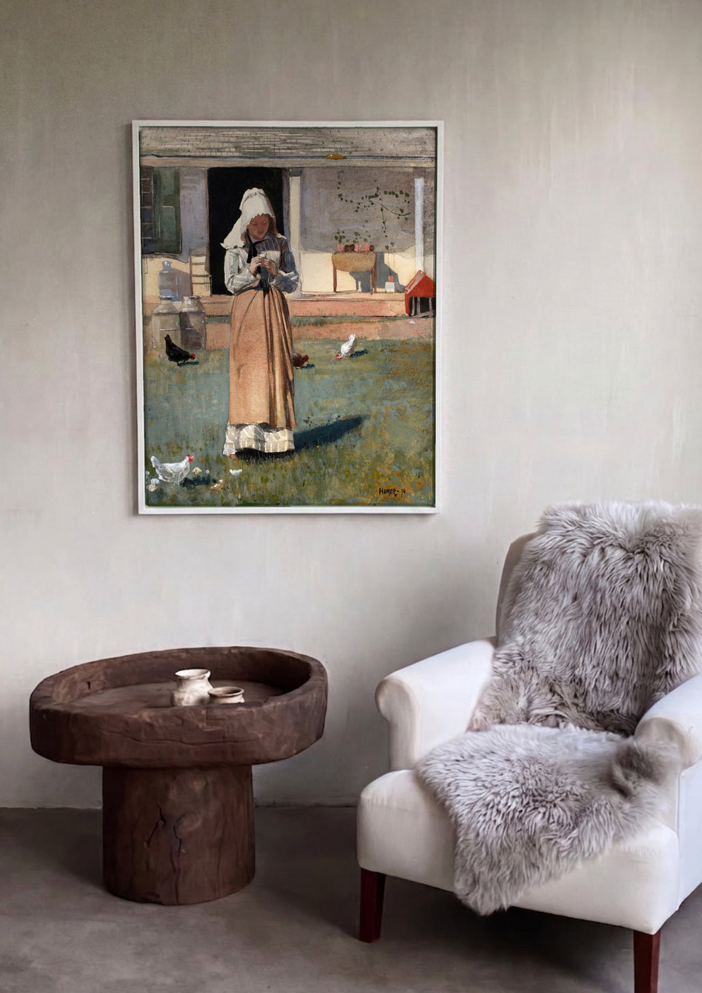 Quadro Decorativo A Camponesa - Winslow Homer em ambiente decorado