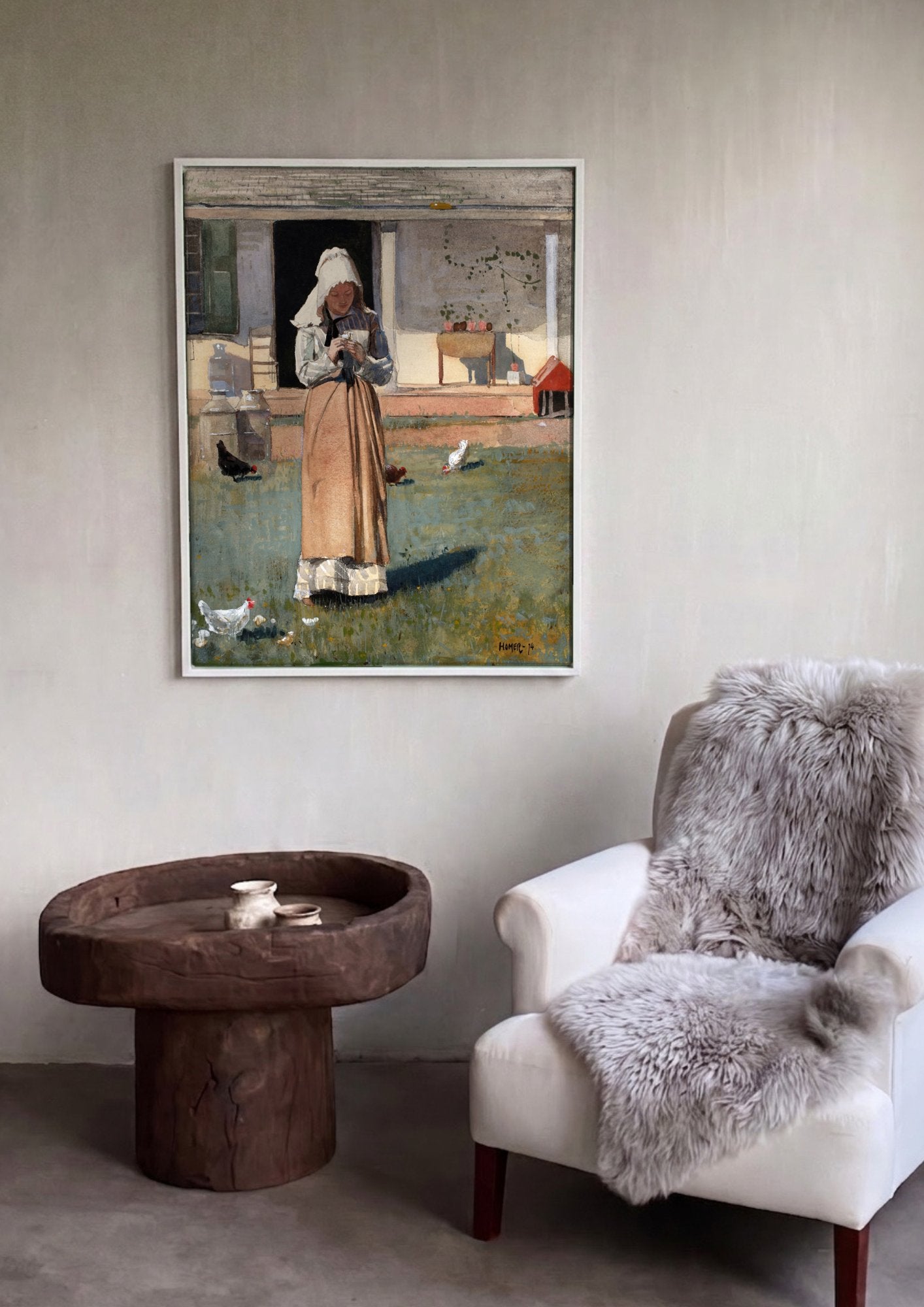 Quadro Decorativo A Camponesa - Winslow Homer em ambiente decorado