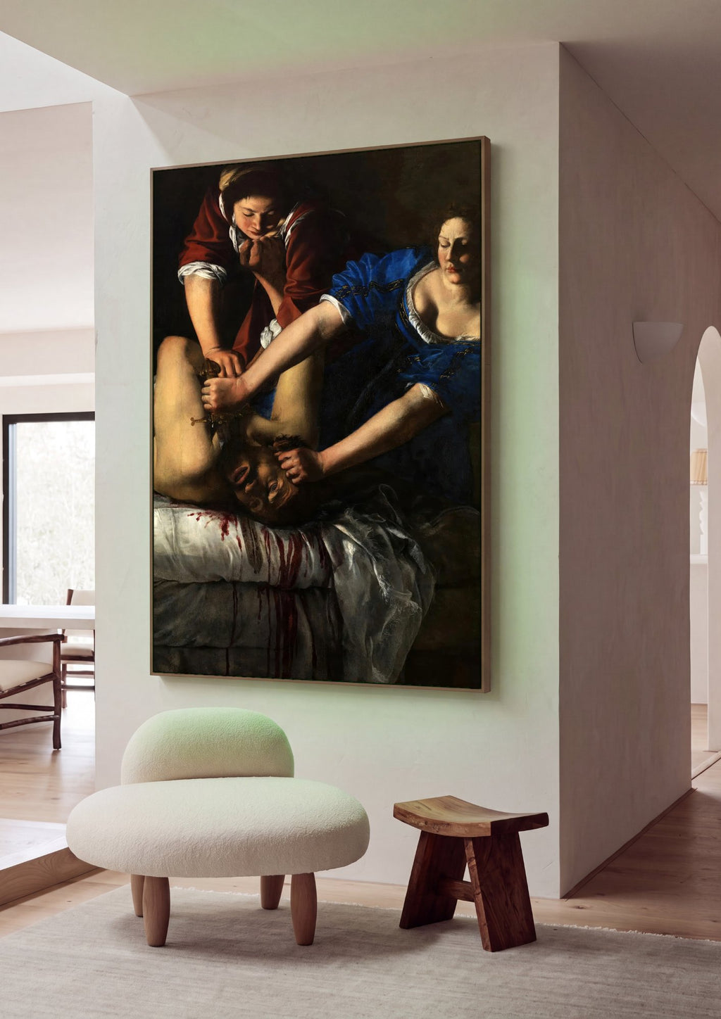 Quadro Decorativo Judith Decapitando Holofernes - Artemisia Gentileschi em ambiente decorado