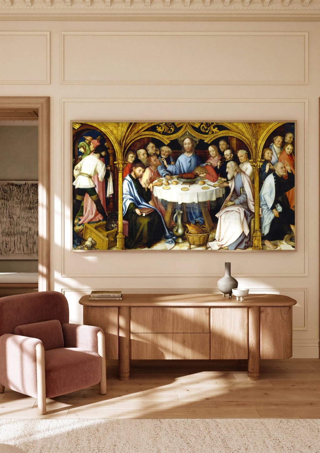 Quadro Decorativo A Ultima Ceia - Hans Holbein, o Jovem em ambiente decorado