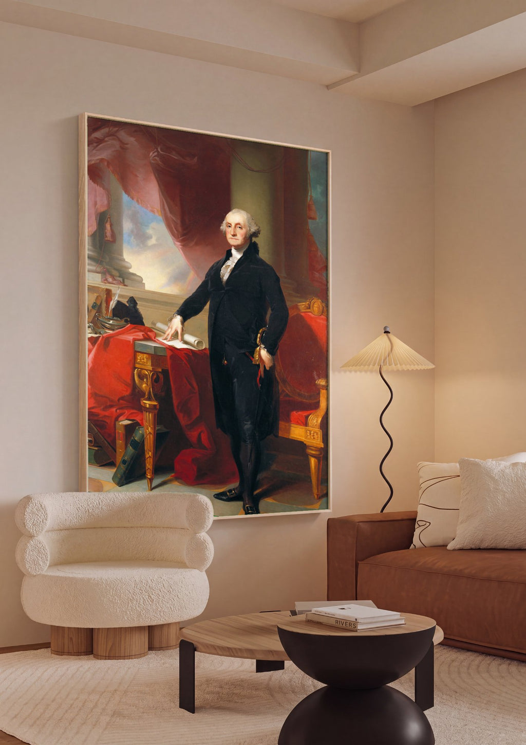 Quadro Decorativo George Washington - Thomas Sully em ambiente decorado