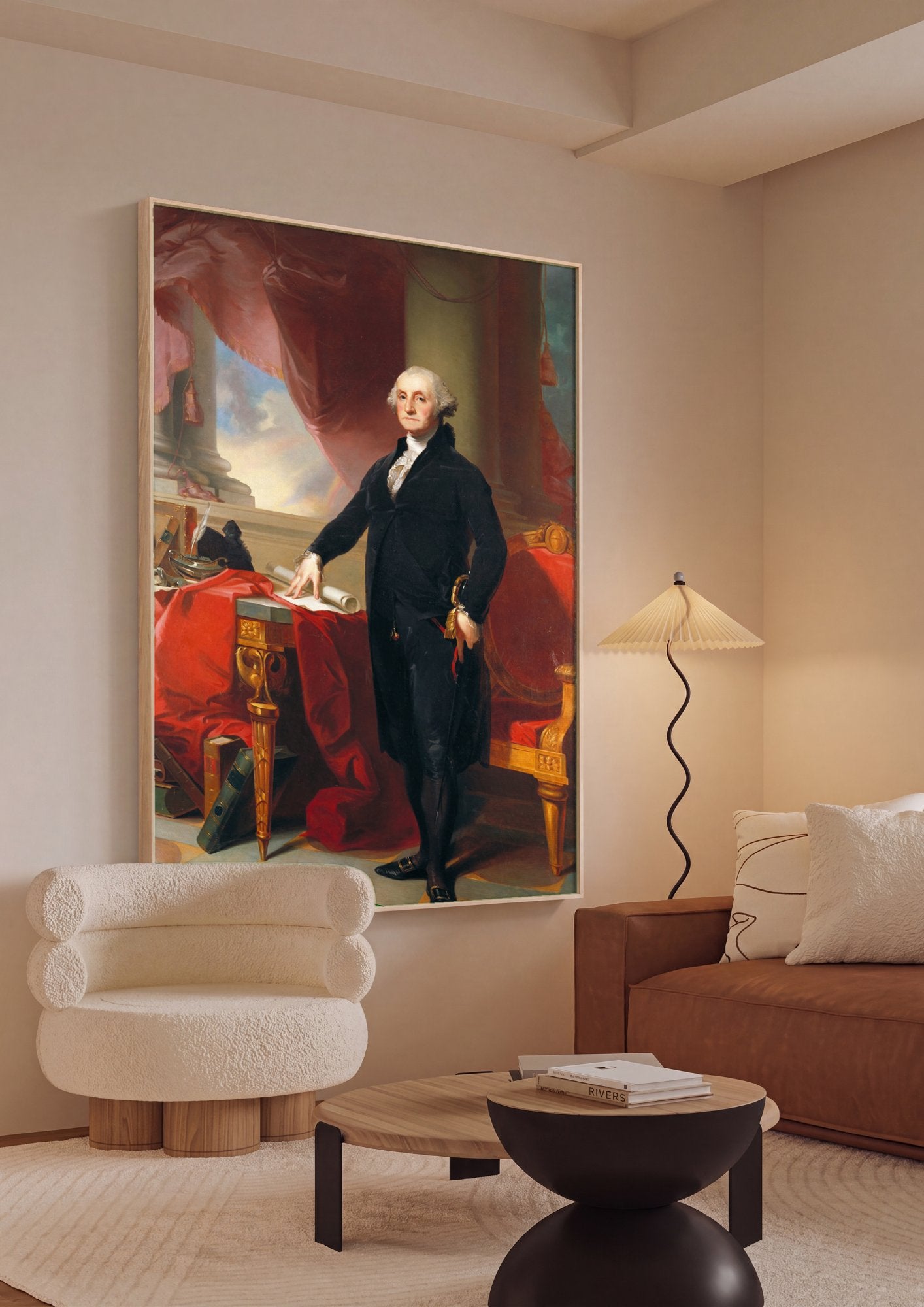 Quadro Decorativo George Washington - Thomas Sully em ambiente decorado