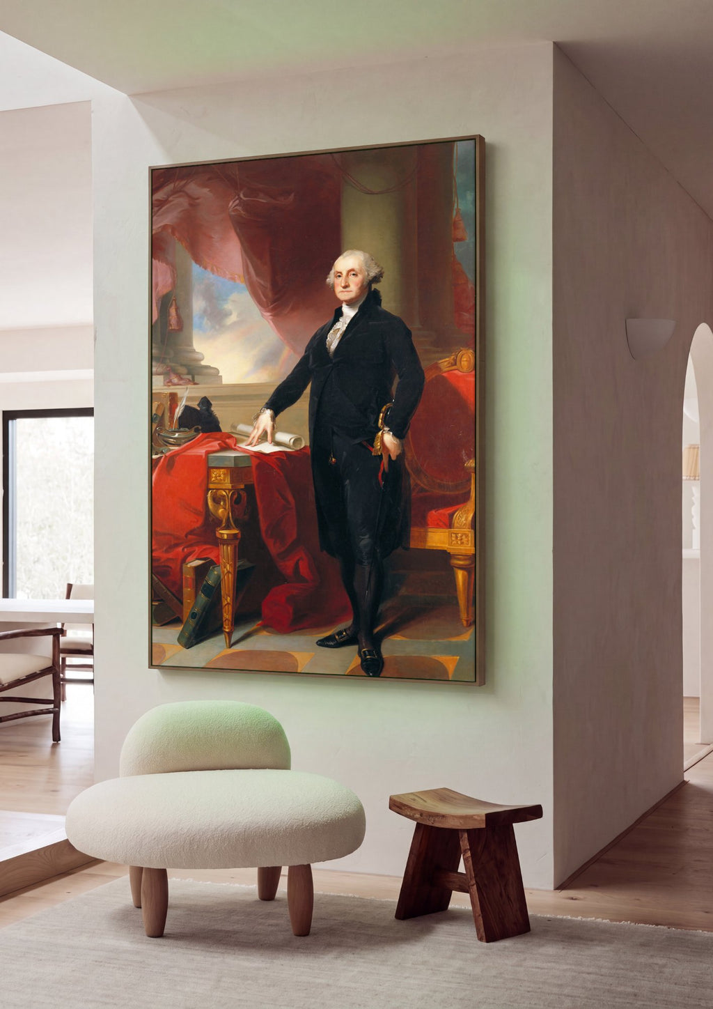 Quadro Decorativo George Washington - Thomas Sully em ambiente decorado