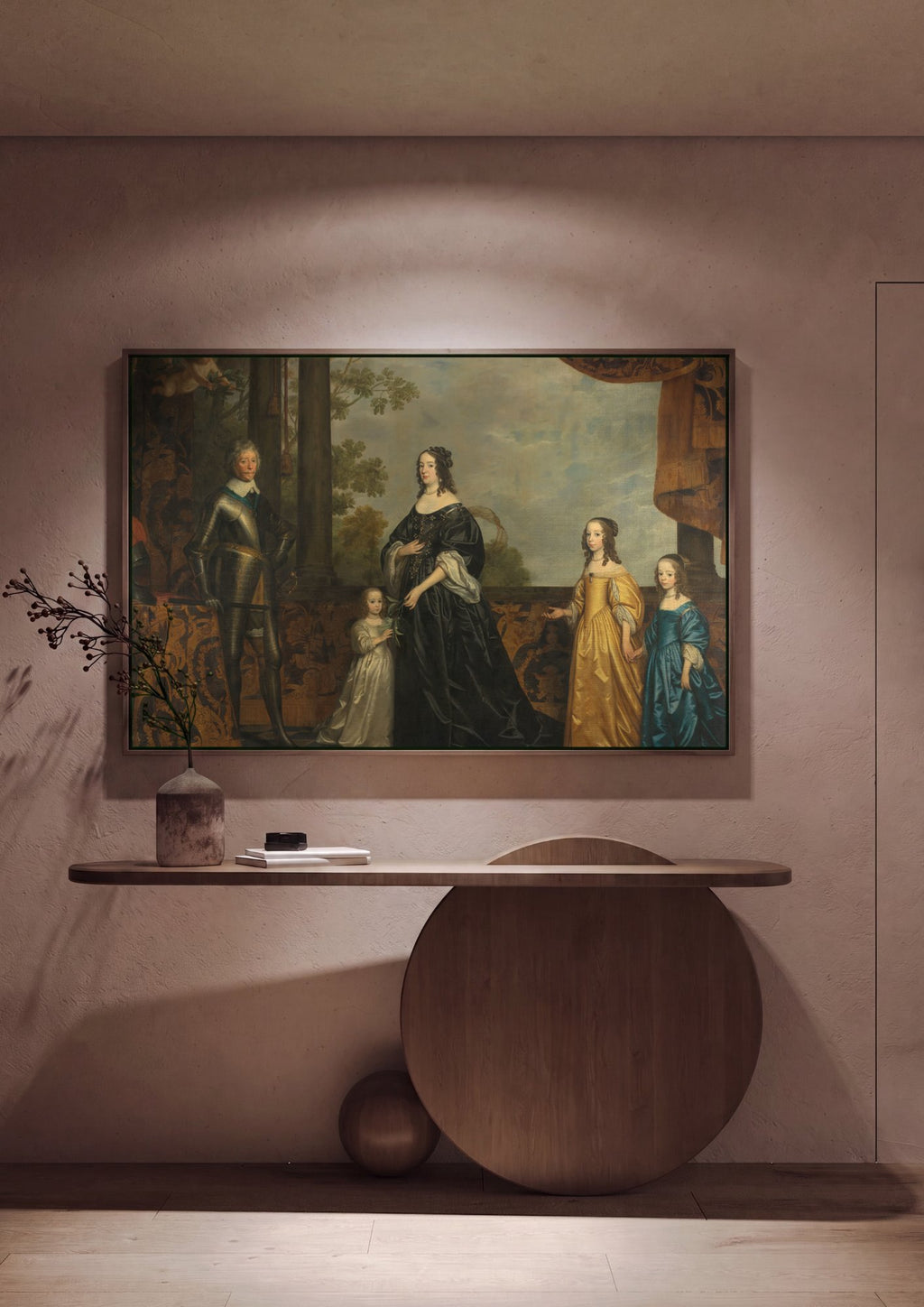 Quadro Decorativo 'Retrato de Família' - Honthorst em ambiente decorado