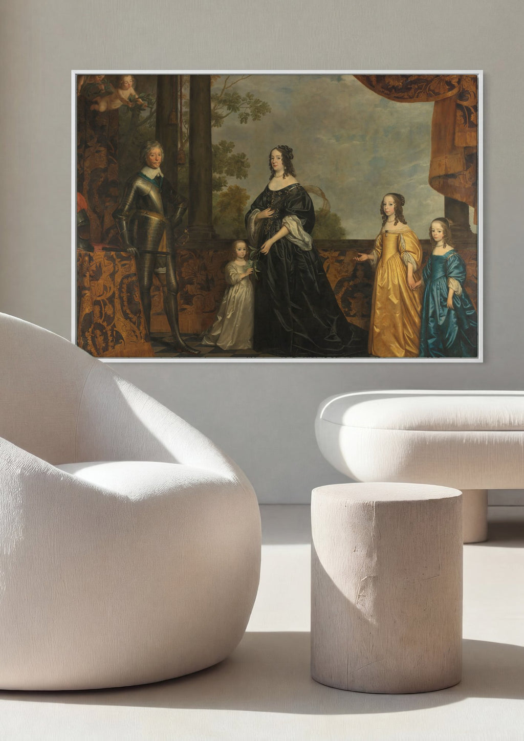 Quadro Decorativo 'Retrato de Família' - Honthorst em ambiente decorado
