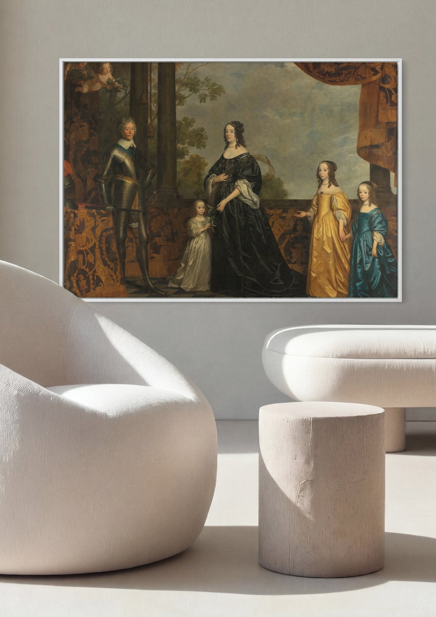 Quadro Decorativo 'Retrato de Família' - Honthorst em ambiente decorado