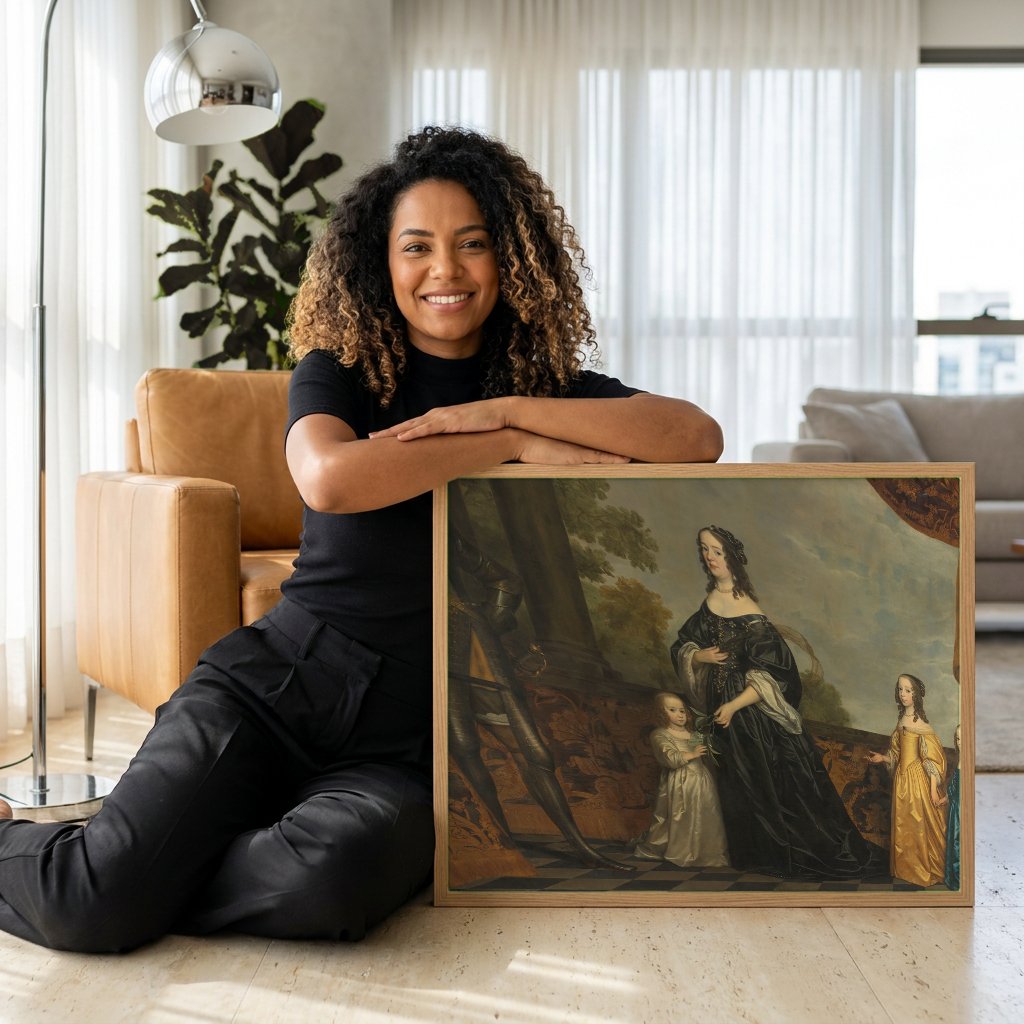 Quadro Decorativo 'Retrato de Família' - Honthorst com modelo em ambiente
