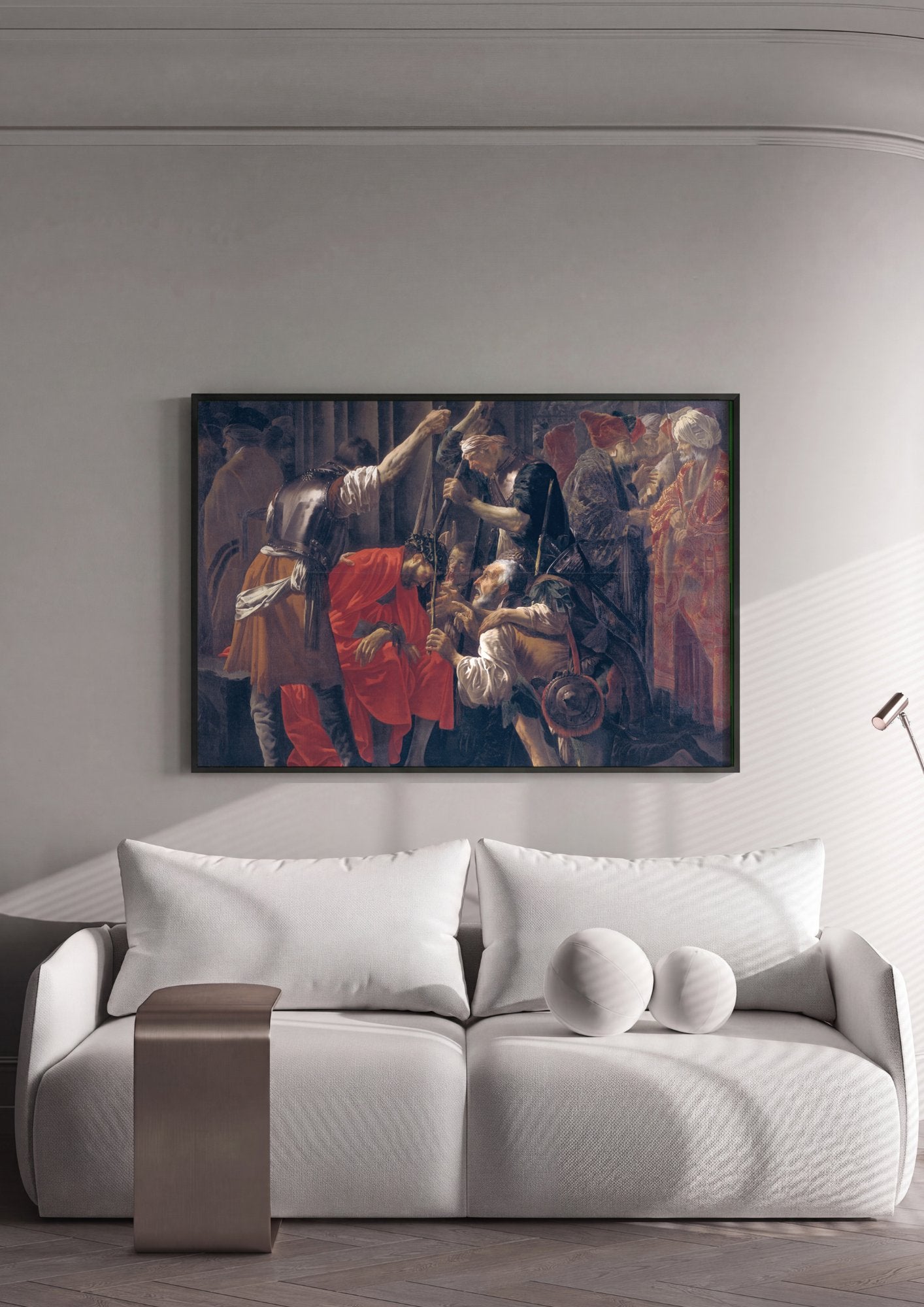 Quadro Decorativo A Coroação de Espinhos - Hendrick ter Brugghen em ambiente decorado
