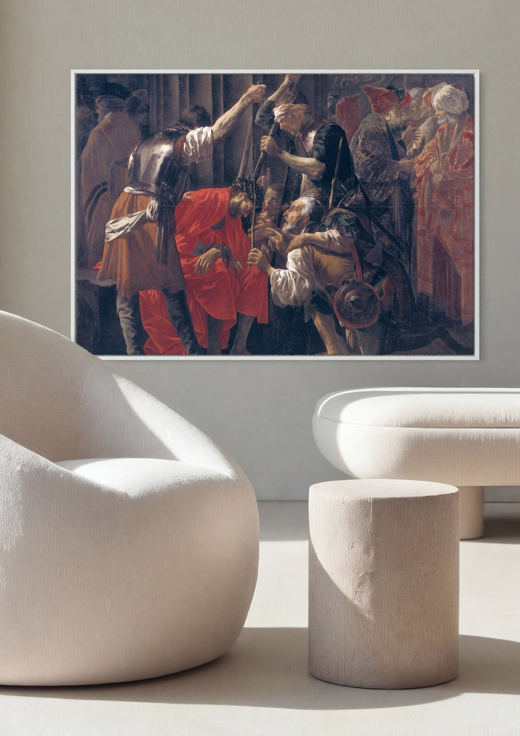 Quadro Decorativo A Coroação de Espinhos - Hendrick ter Brugghen em ambiente decorado